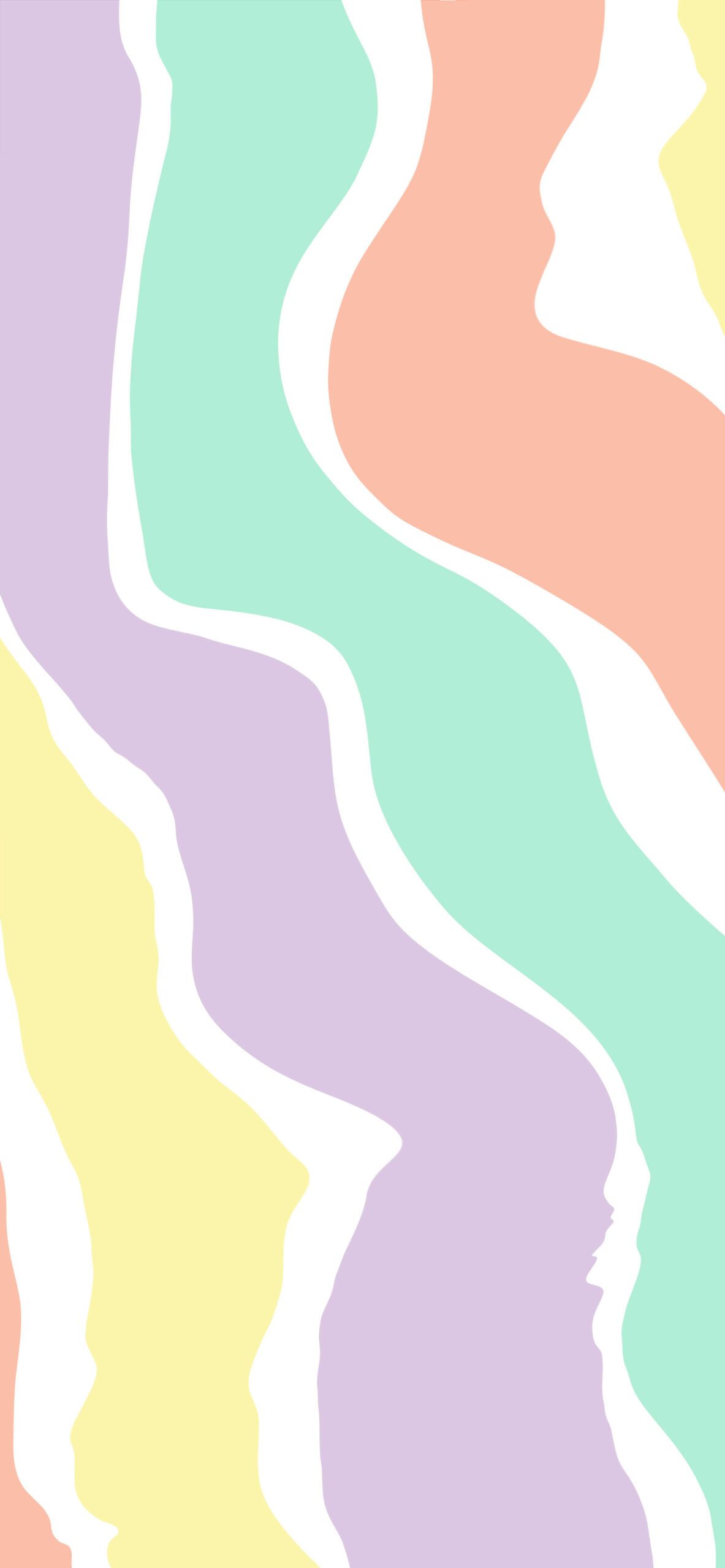 A colorful abstract pattern with wavy lines - Pastel, pastel minimalist