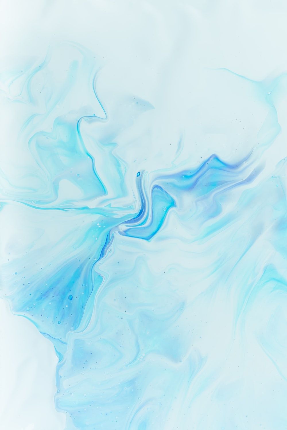 A wallpaper of a white and blue abstract painting - Cyan