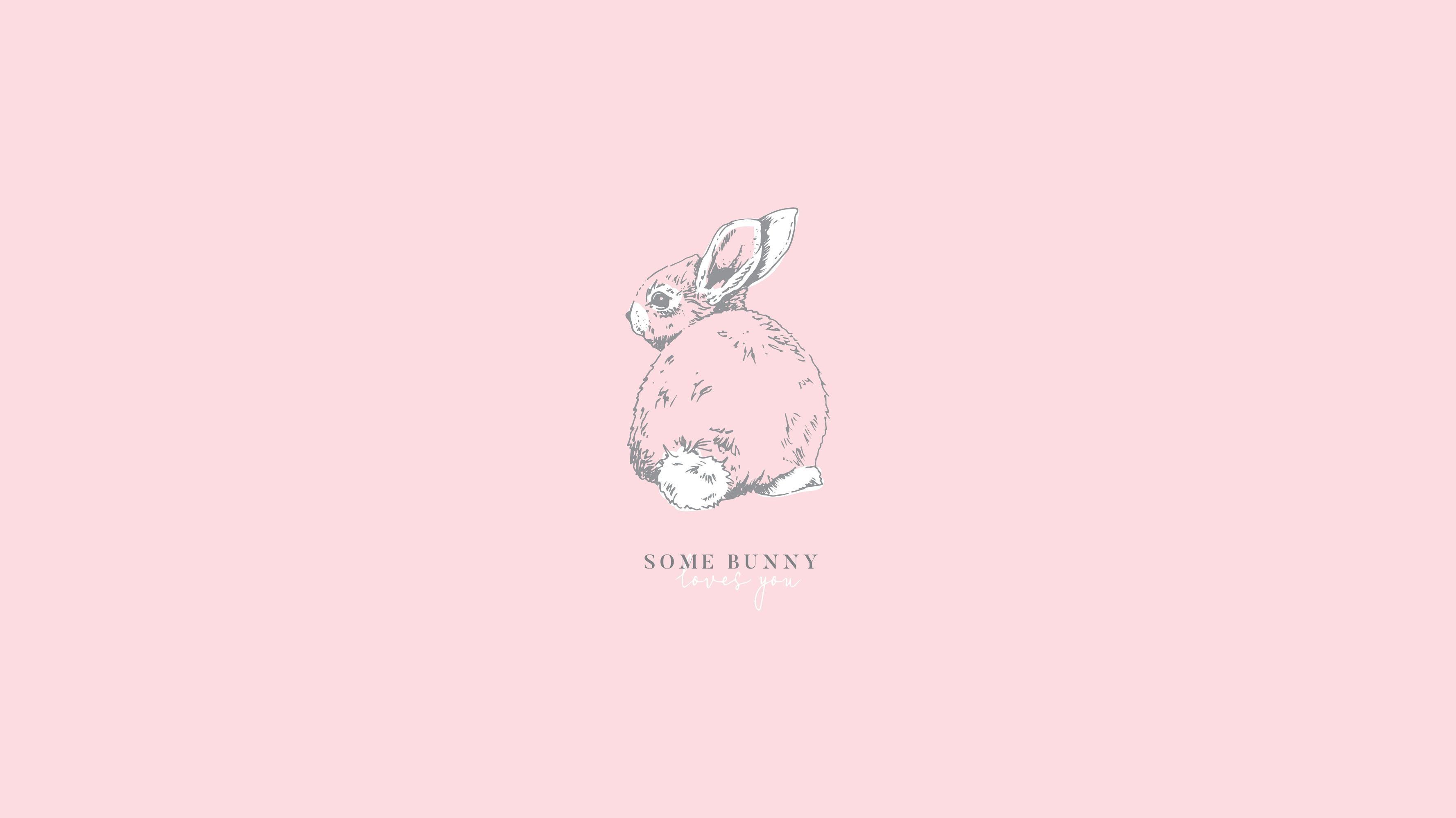 Some bunny loves you wallpaper - Pastel, cute