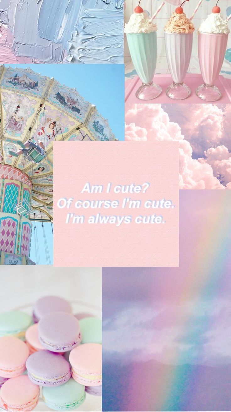A collage of pictures with different colors and text - Pastel