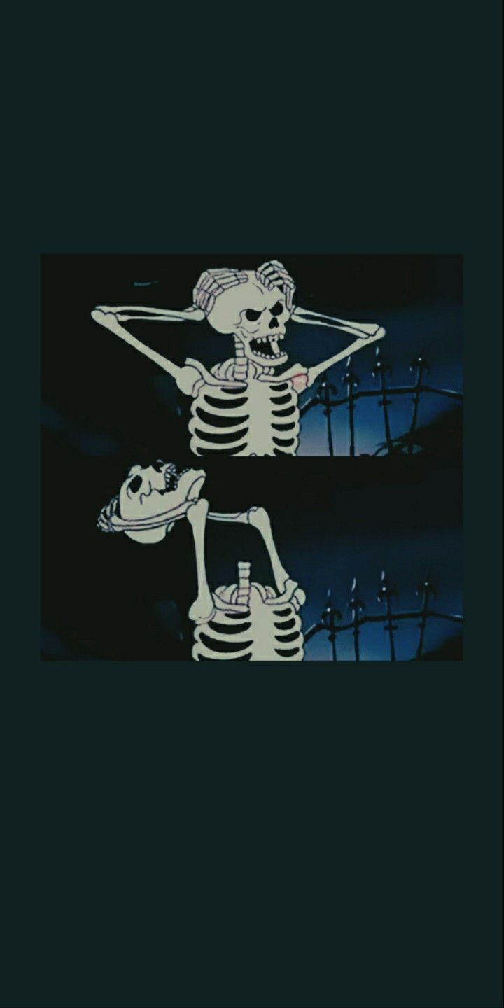 Skeleton holding a skull in his hands - Skeleton