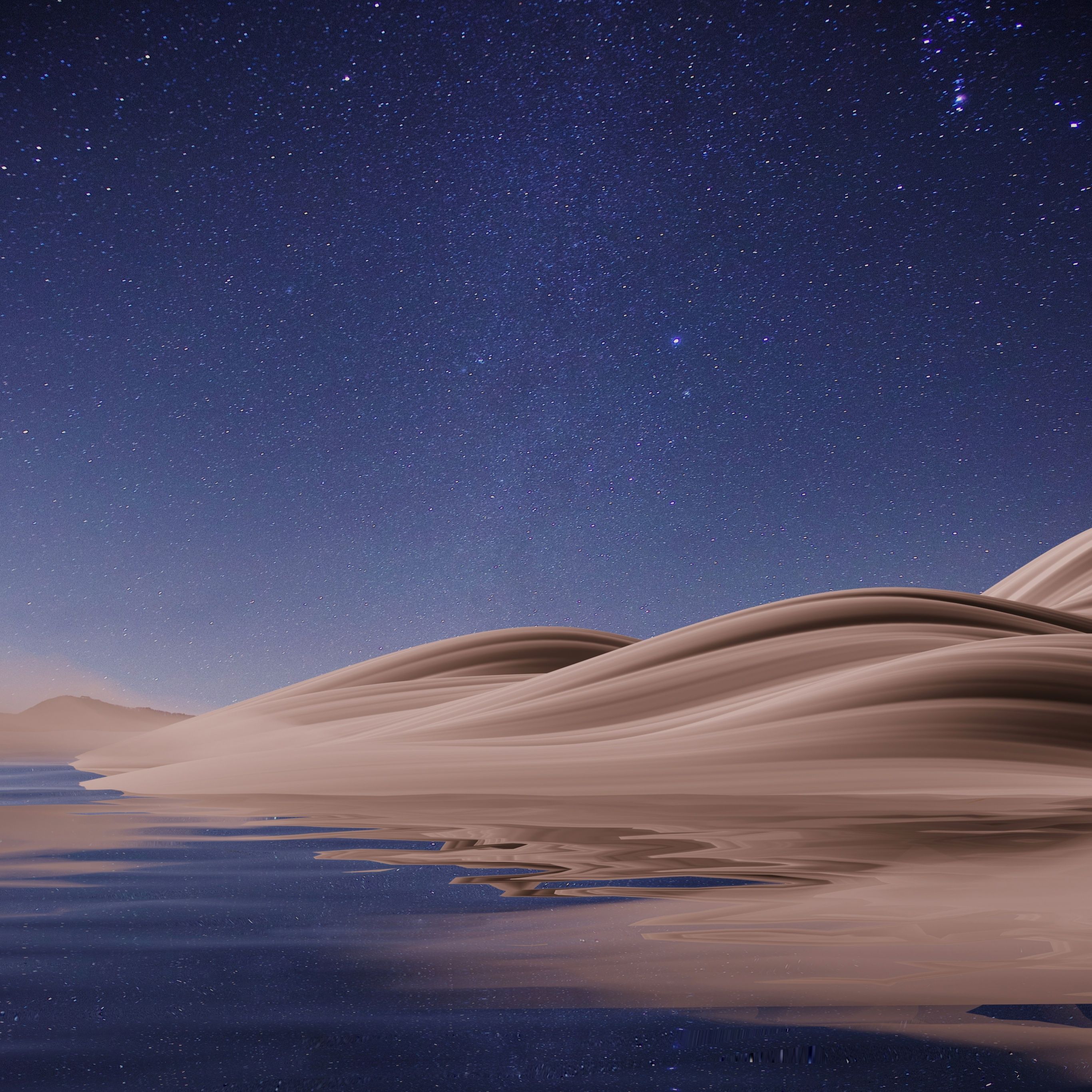 A sand dune under a starry sky - Desert