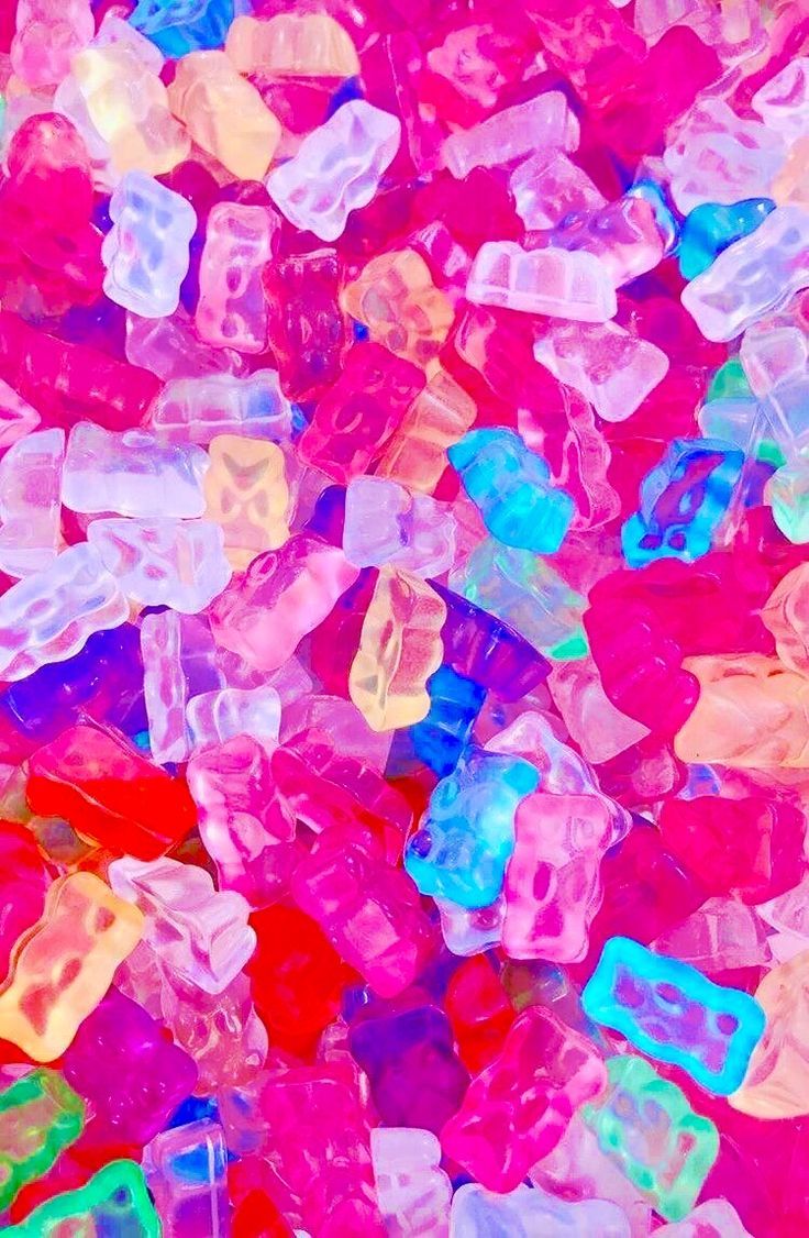 A close up of the colorful plastic beads - Candy