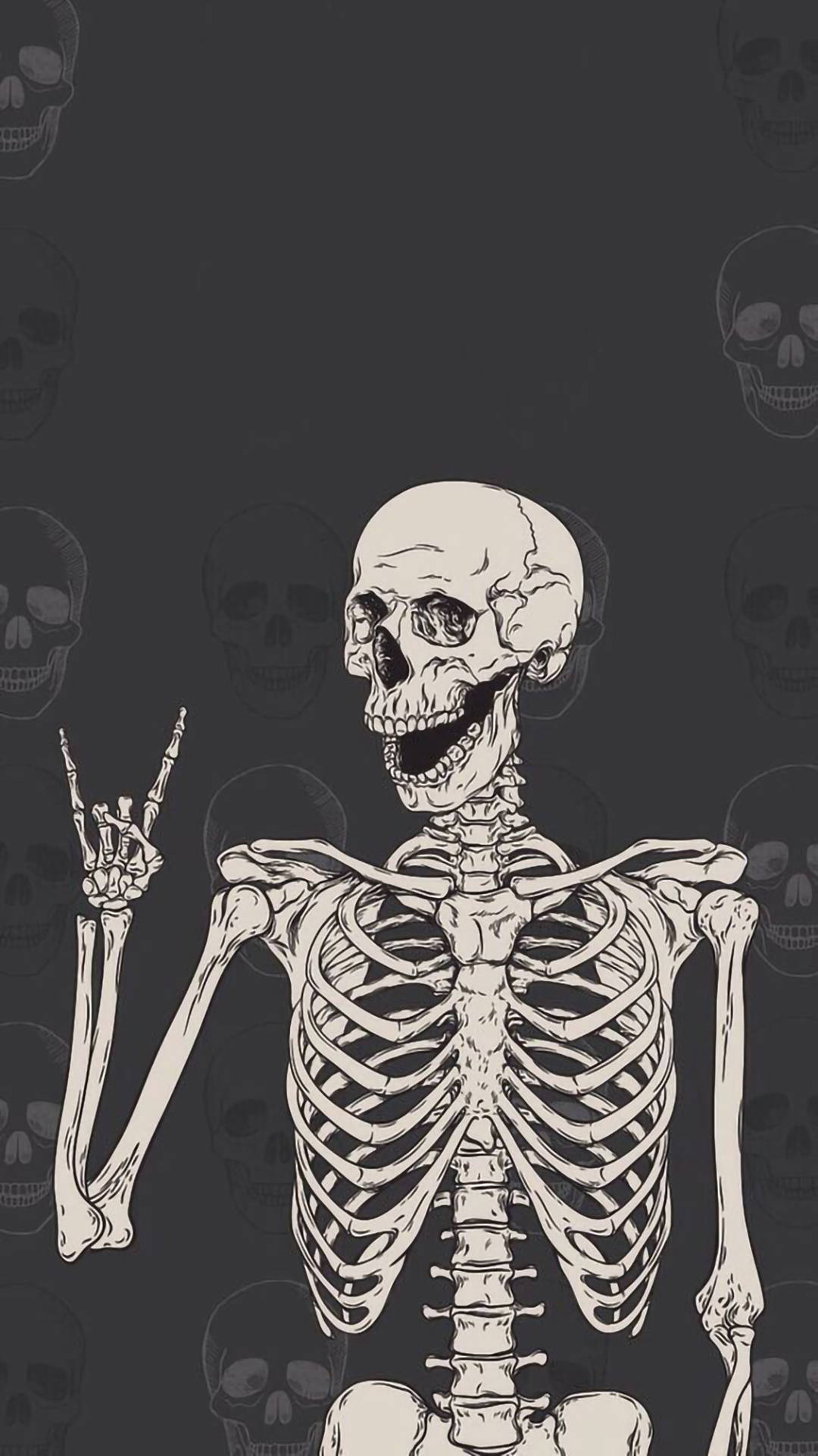 Download Funny Skeleton Rock Aesthetic Wallpaper