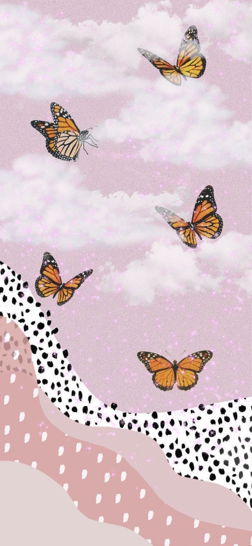 Cute Aesthetic Pink Butterfly Wallpaper