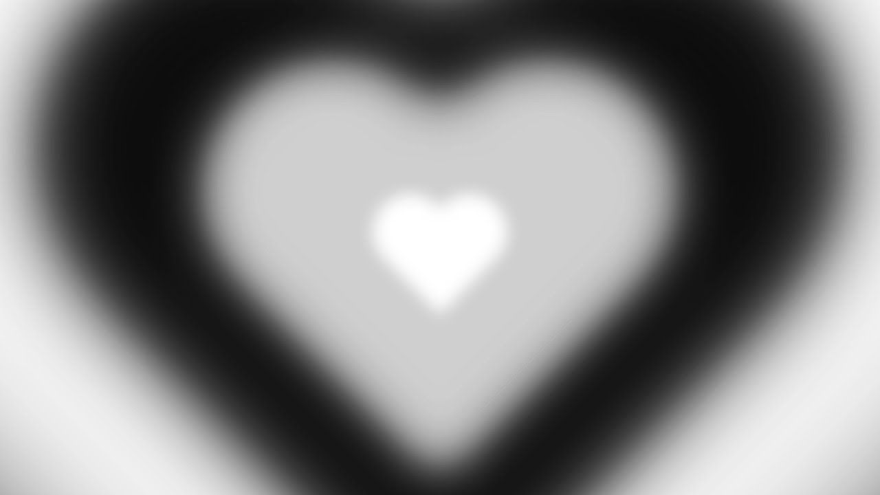 Blurred Black and White Y2k Heart Tunnel Background.. 1 Hour Looped HD