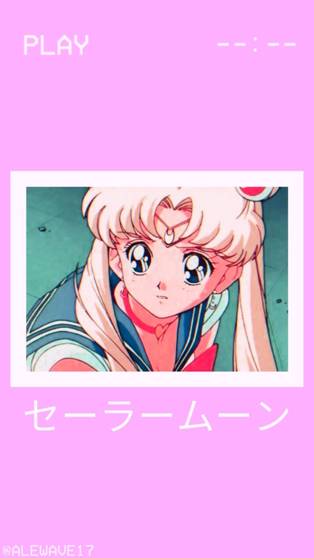 A pink poster with the words play on it - Sailor Moon