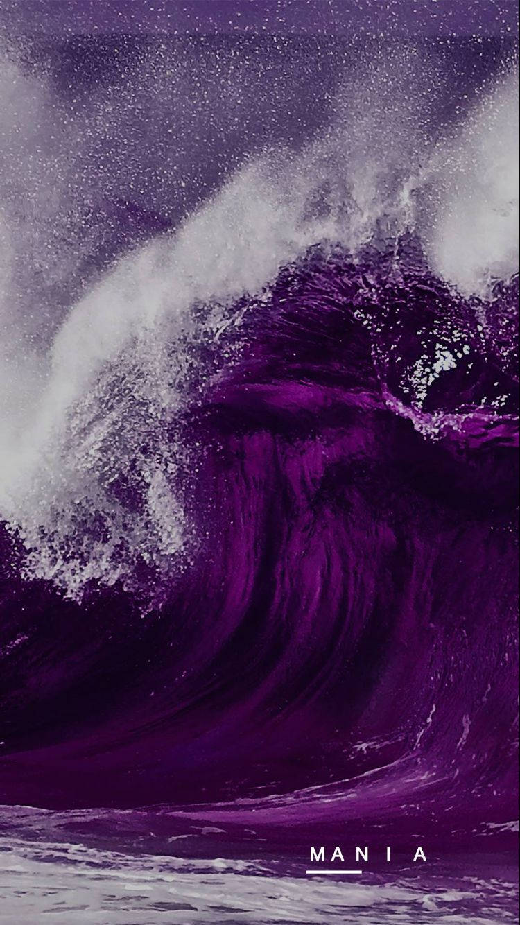 A poster of an ocean with purple waves - Dark purple