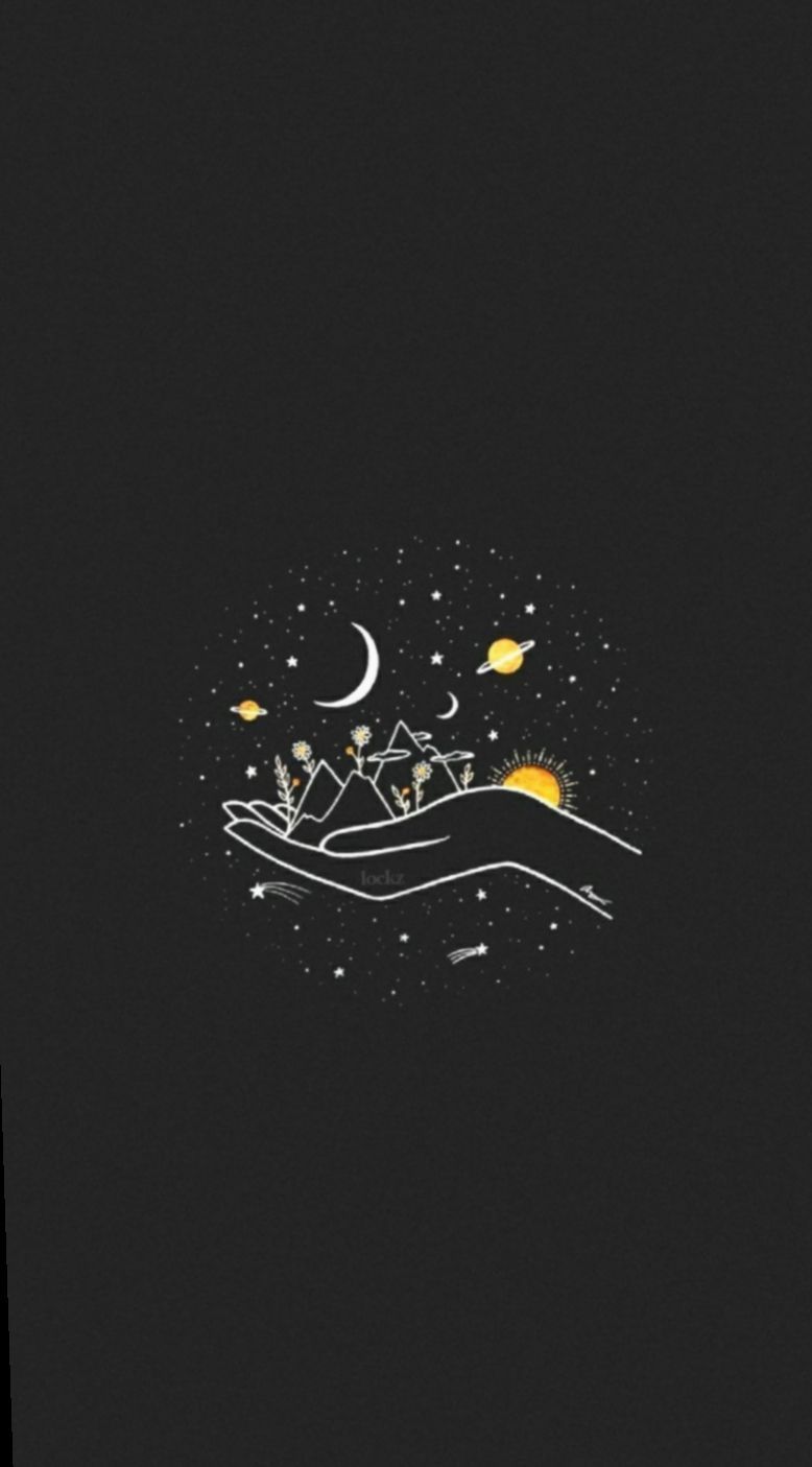 A hand holding the moon and stars - IPad
