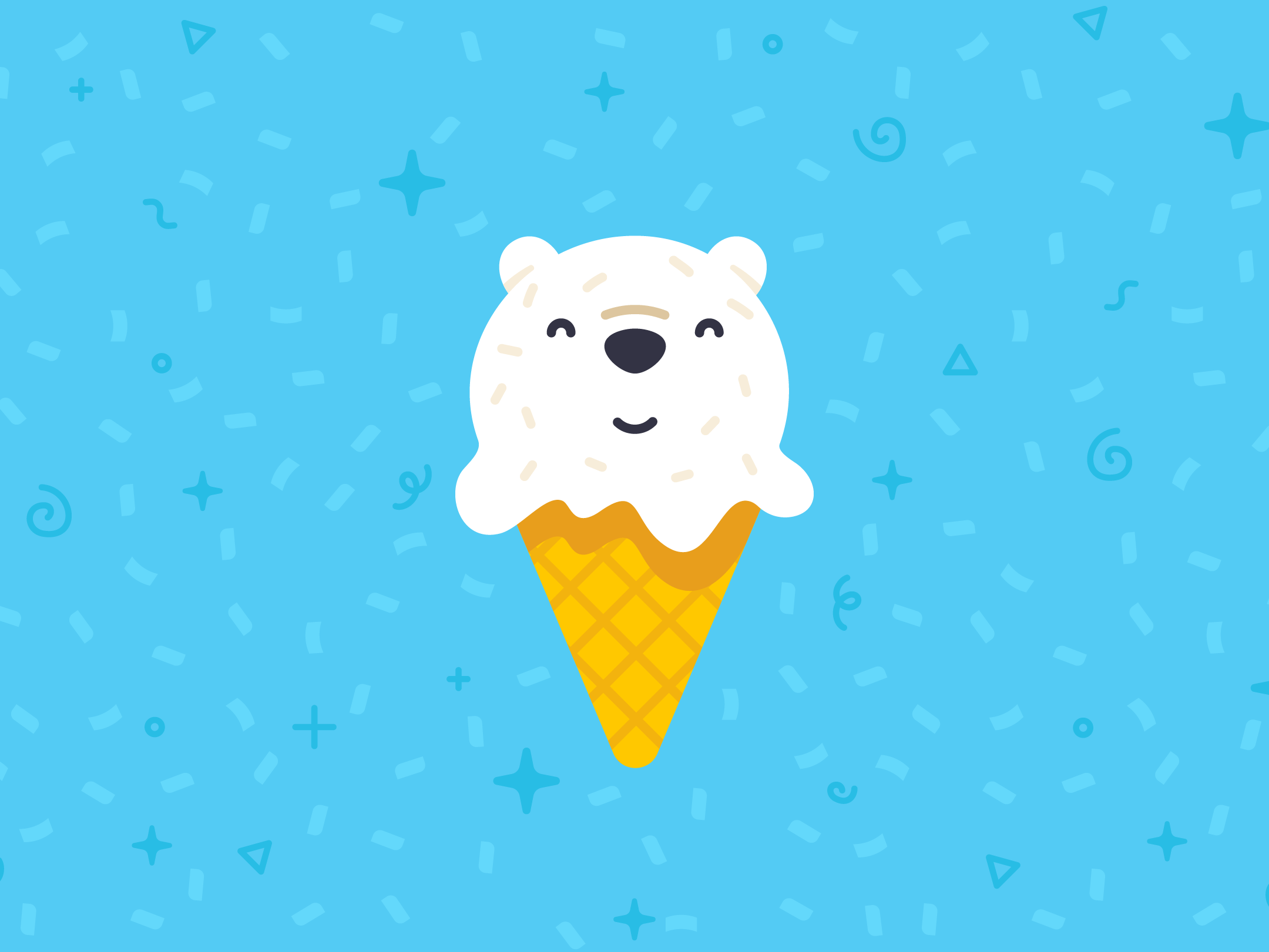 A polar bear is sitting in an ice cream cone - IPad, We Bare Bears
