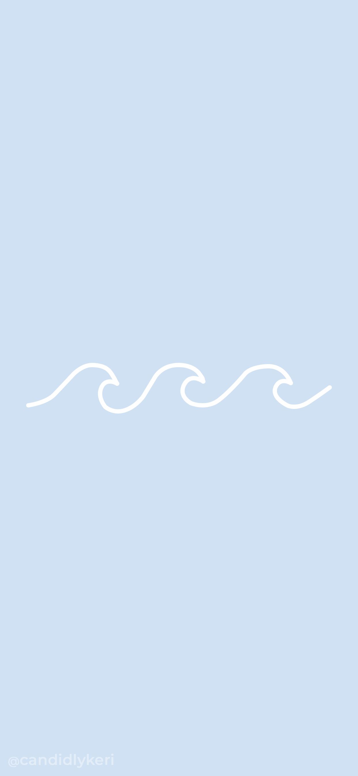 A wave is shown on the side of an image - Pastel blue