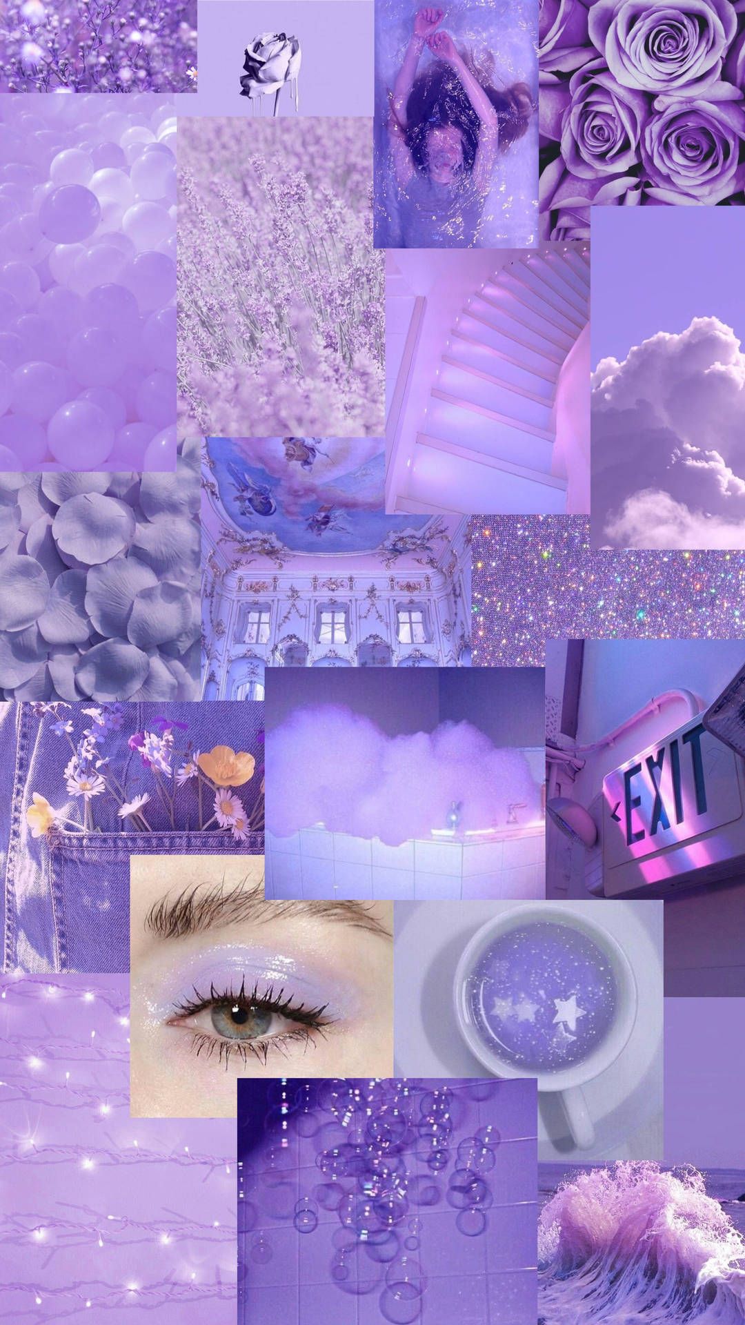 Download Light Purple Aesthetic Dainty Collage Wallpaper