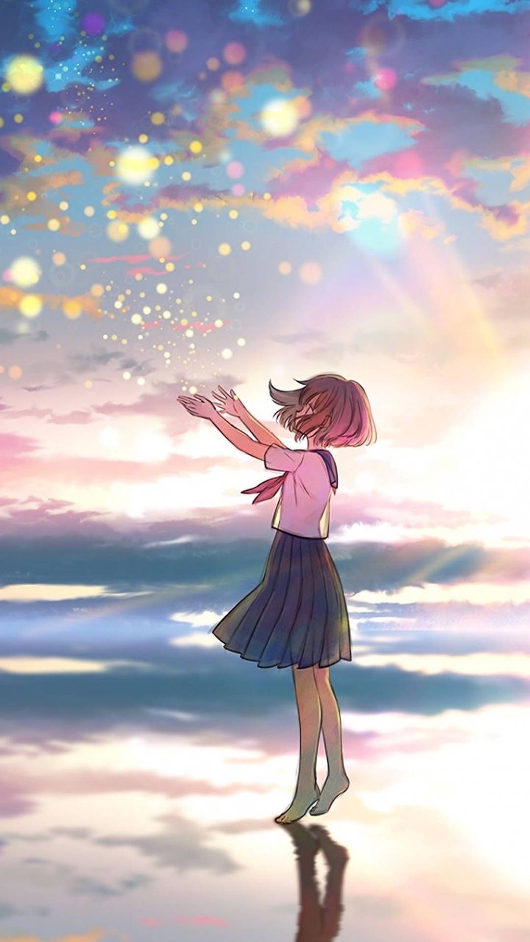 Anime girl reaching for the stars wallpaper - Anime girl, HD