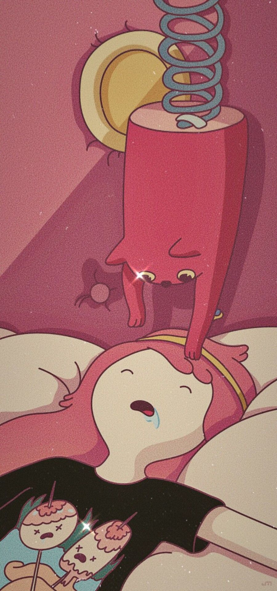 A cartoon of two people in bed - Lesbian