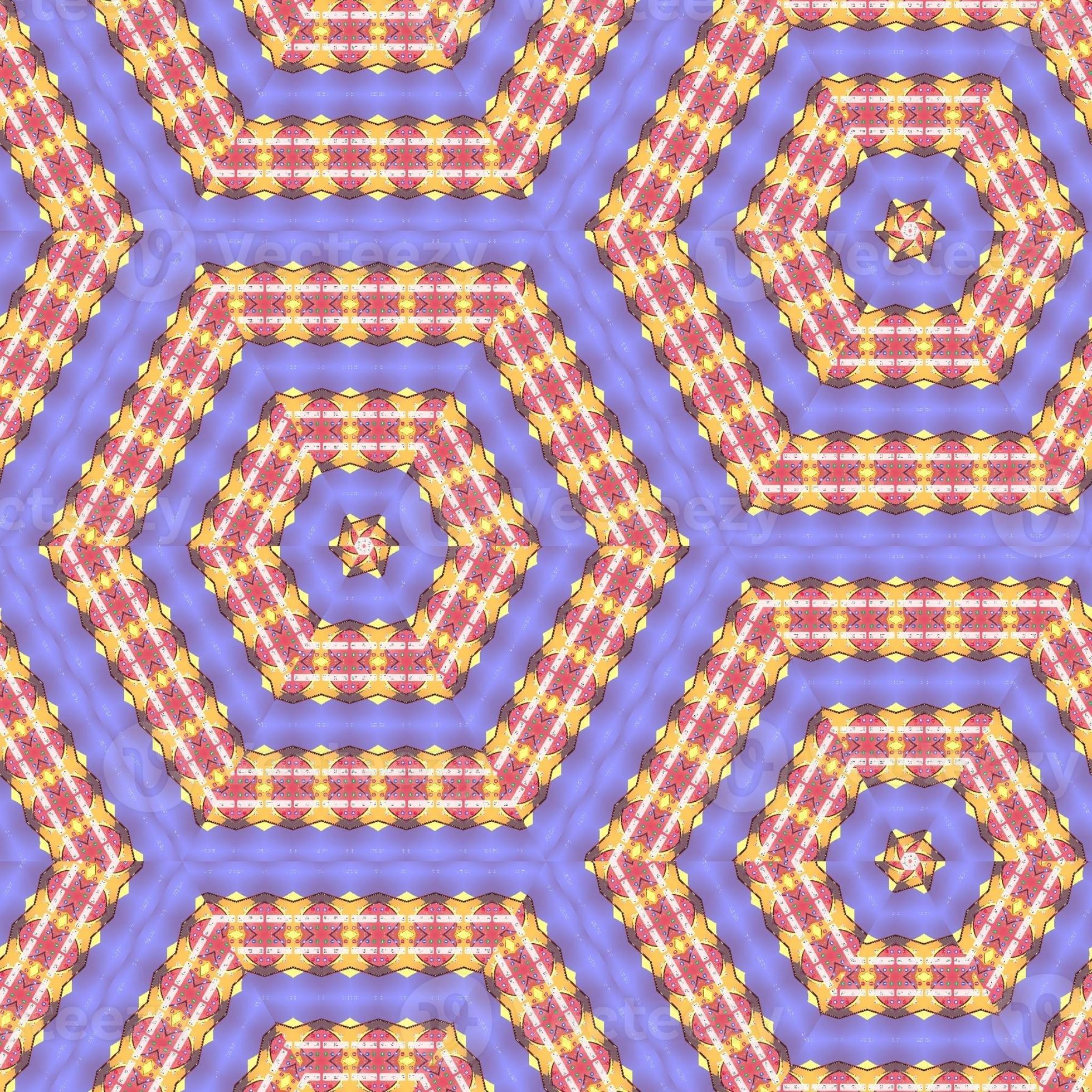 A pattern of hexagons and stars in purple - Trippy