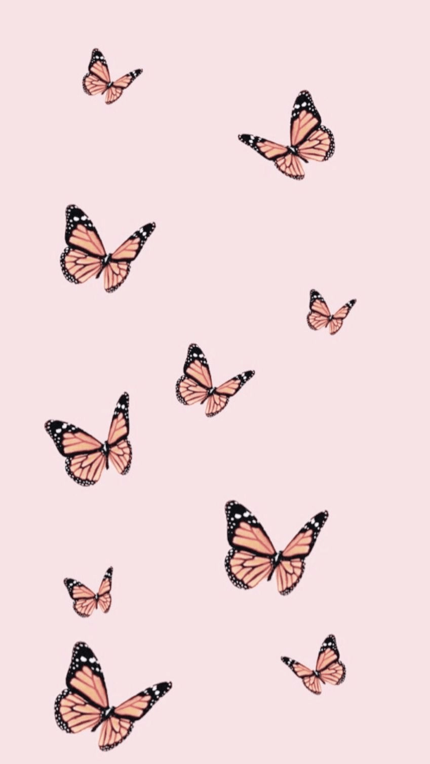 A group of pink butterflies on top - Rose gold