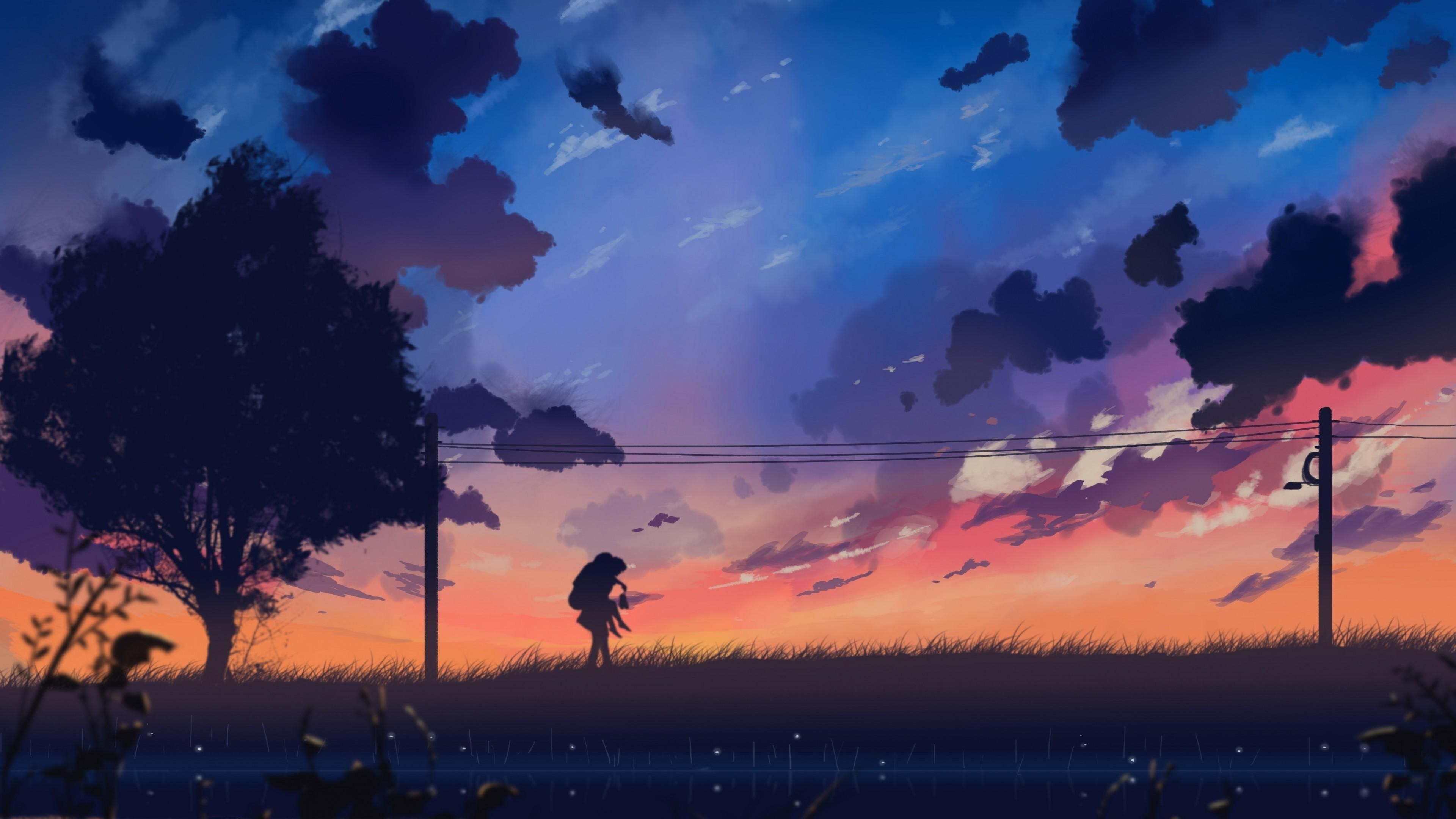 Aesthetic Anime Landscape Wallpaper C09. Landscape wallpaper, Anime scenery, Anime background