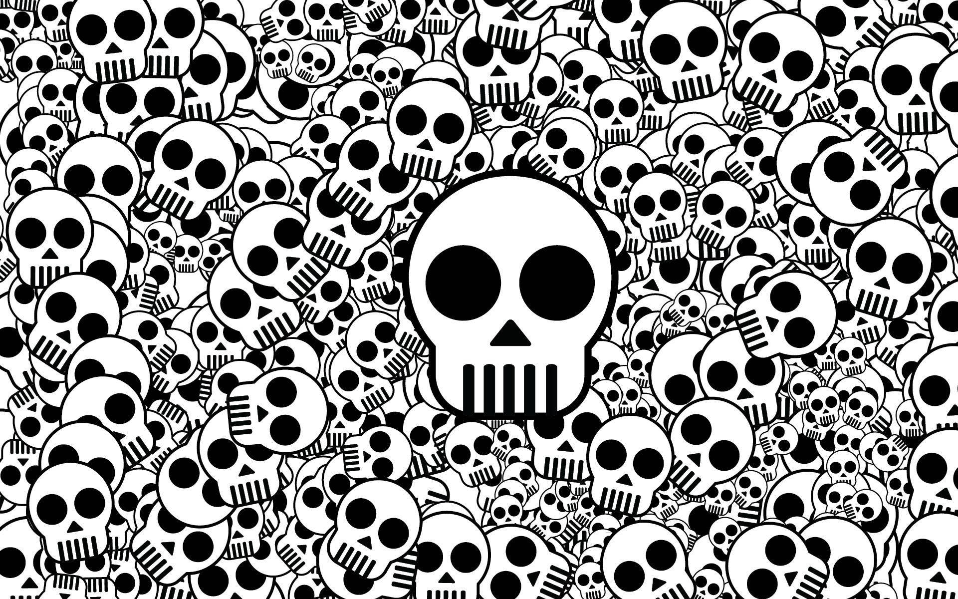 A black and white image of skulls - Skull