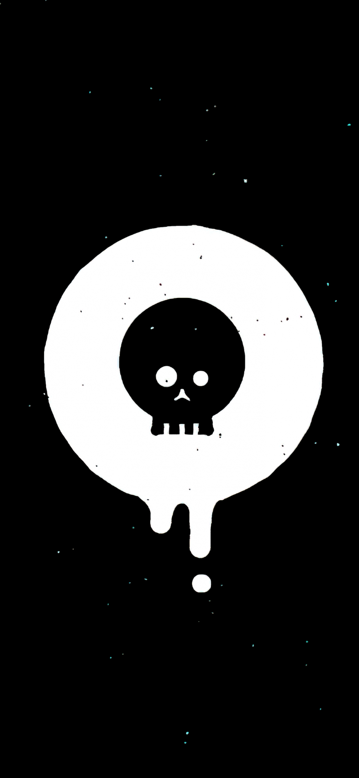 Drippy Skull Wallpaper 4K, Black Abstract, AMOLED, Black Dark