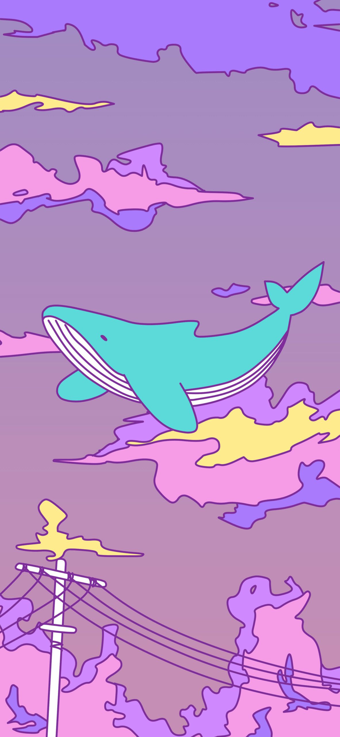 Anime Lofi Wallpaper with Sky & Whale Lofi Wallpaper