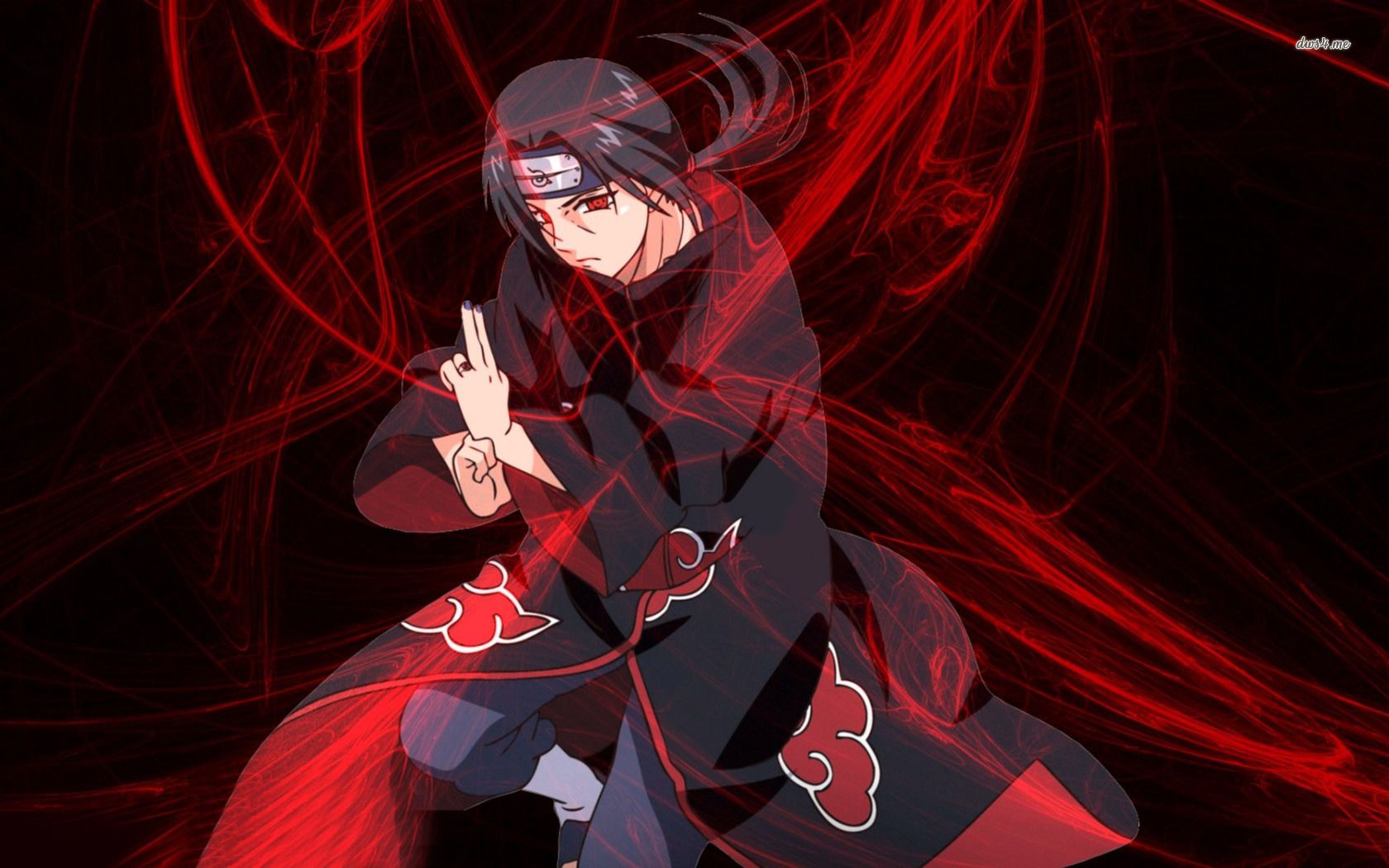 Anime wallpaper with red and black - Itachi Uchiha