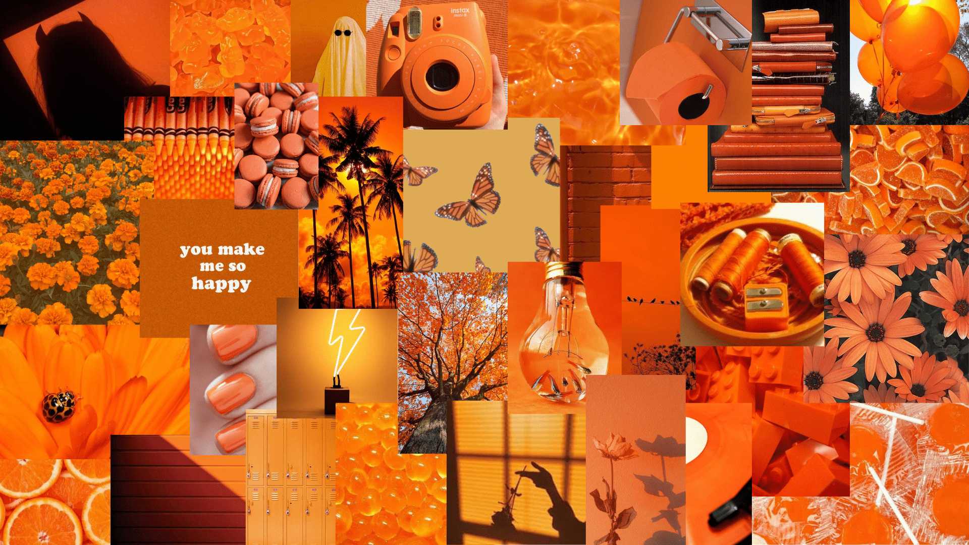 Aesthetic Desktop Orange Wallpaper