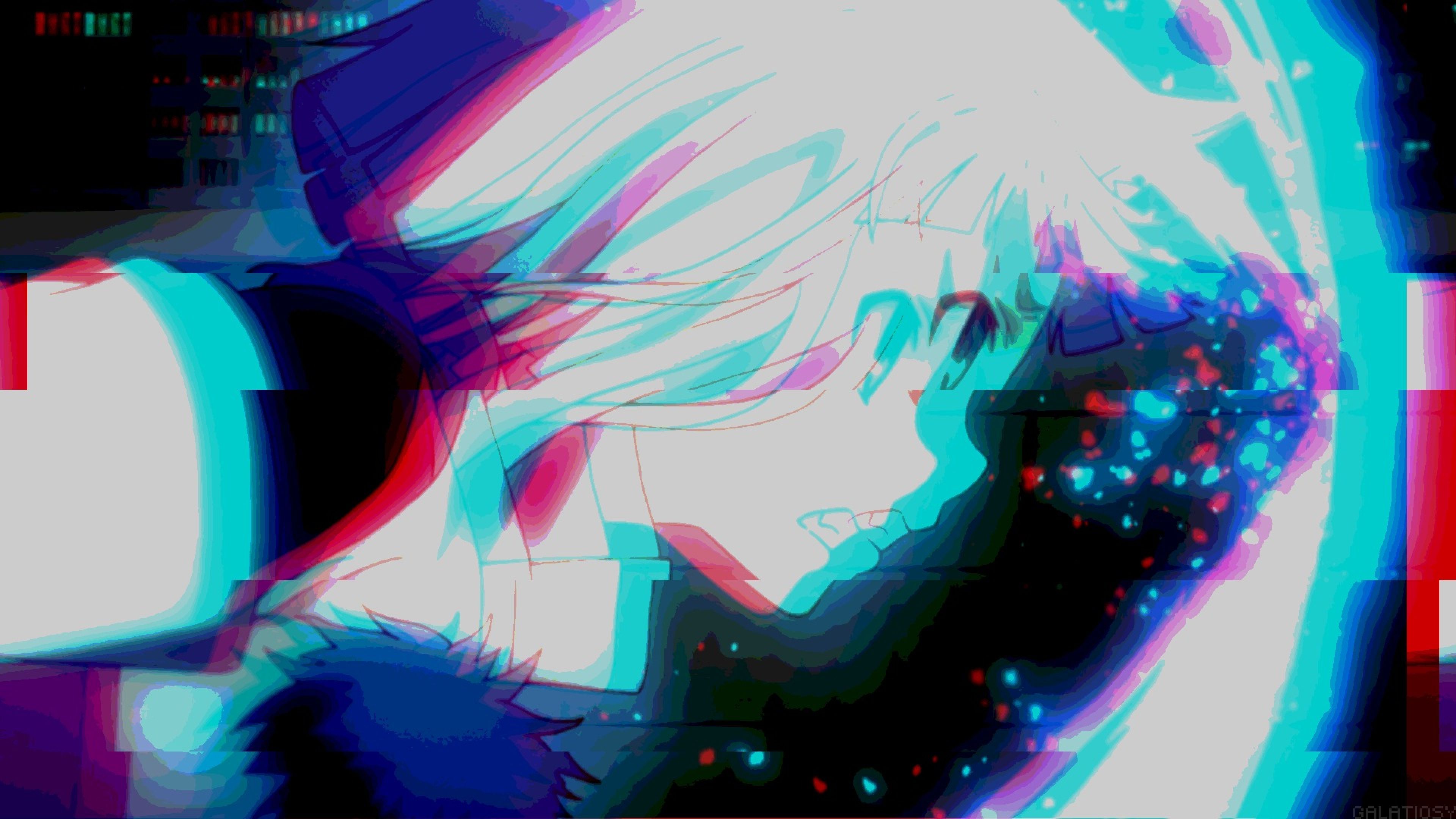 Tokyo Ghoul anime background with a character and a blue and red filter - Anime, 3840x2160, blue anime, Tokyo