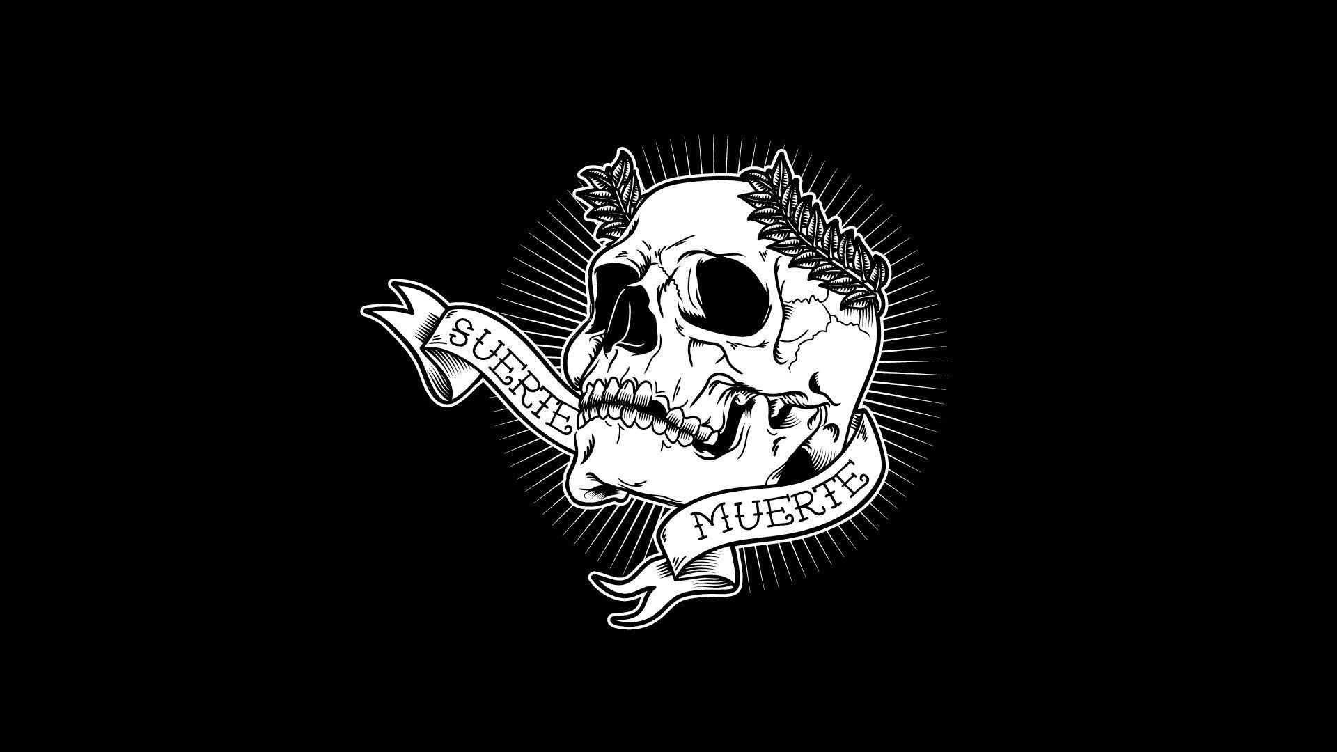 Skull with a banner that says muerte - Skeleton