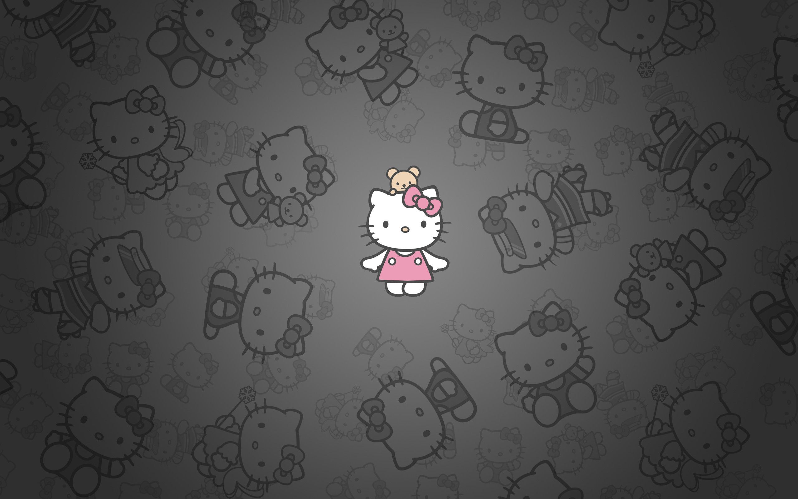 Pink and Black Hello Kitty Background