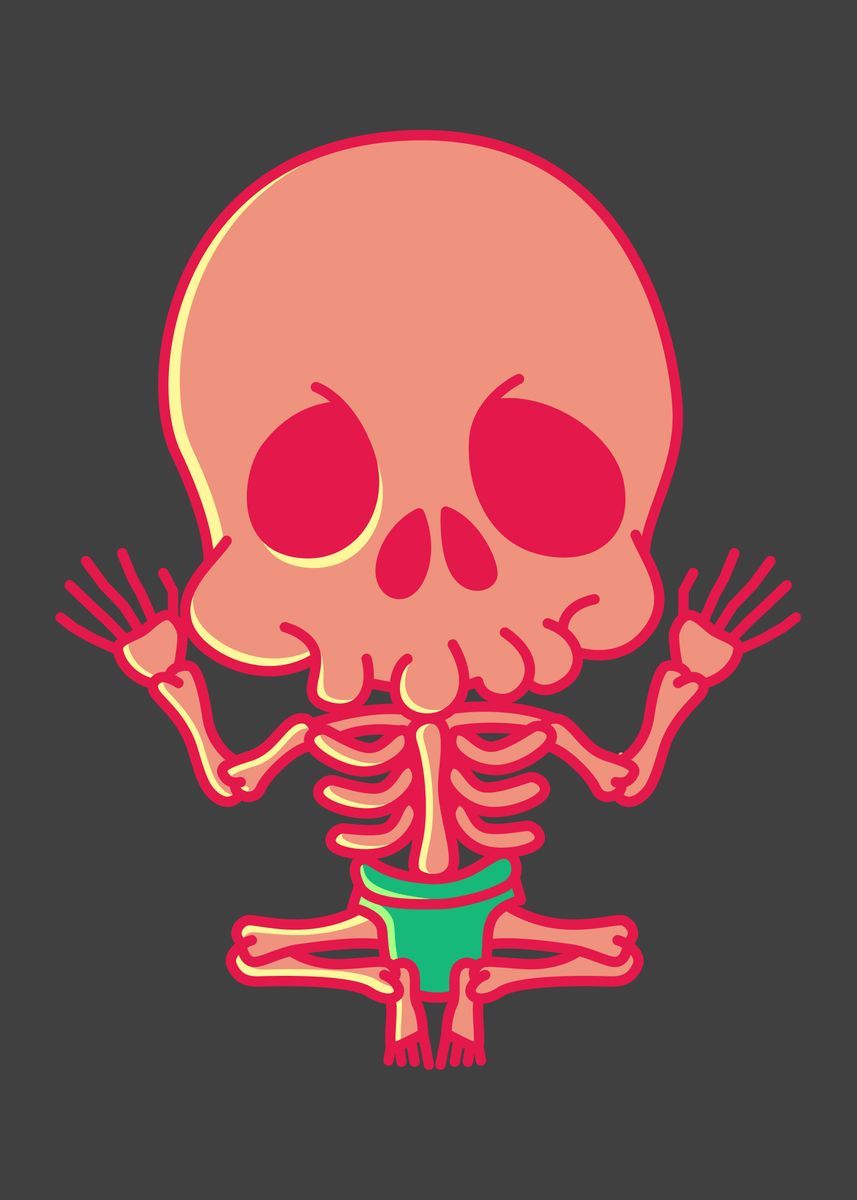 Cute Skeleton Funny' Poster