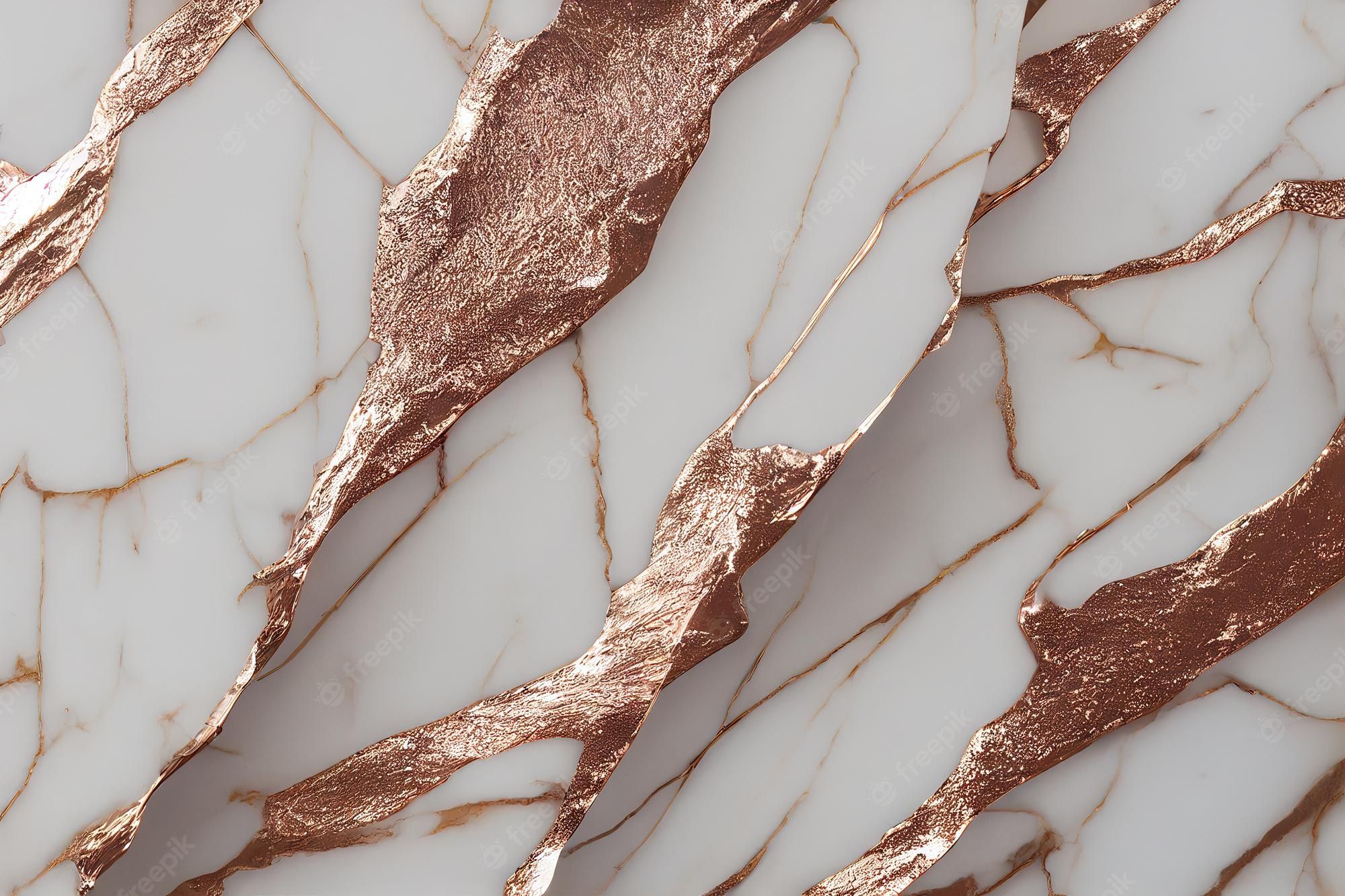 A marble background with gold veins - Rose gold