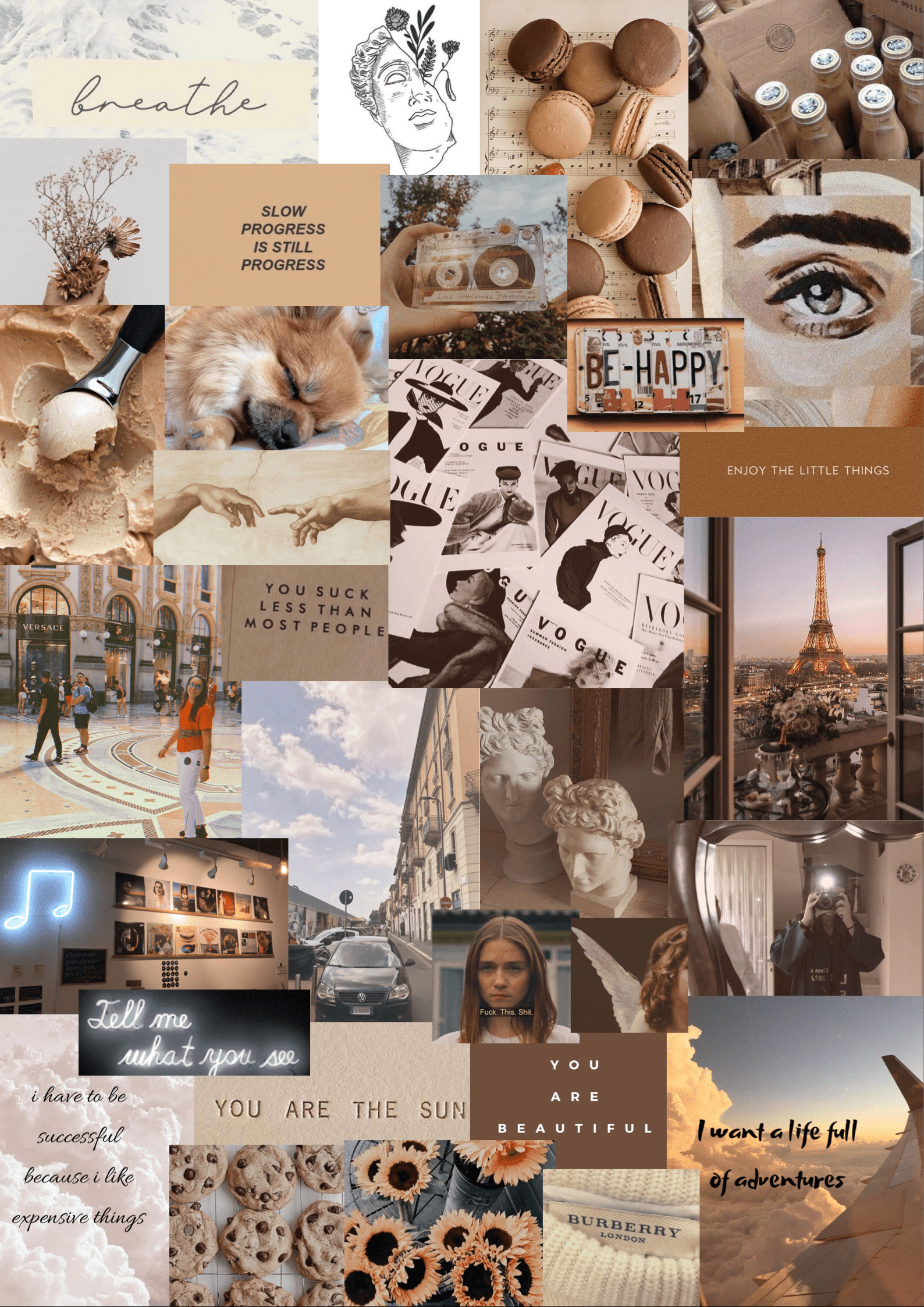 Aesthetic wallpaper collage. Aesthetic iphone wallpaper, Vision board wallpaper, You are
