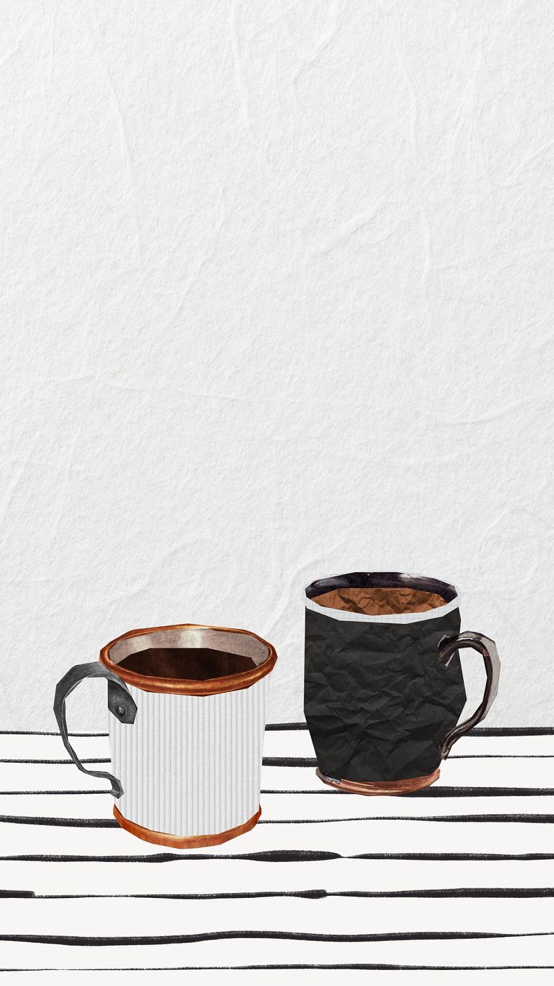 A couple of cups sitting on top each other - Coffee