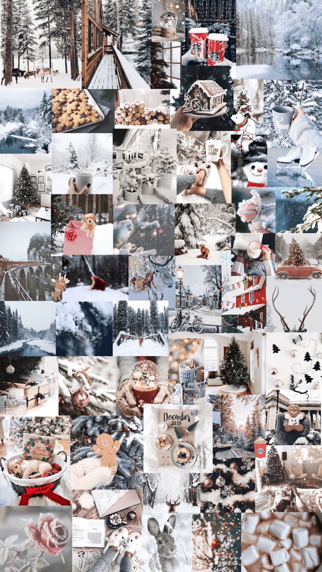 A collage of pictures with snow in them - December, collage, snow, winter