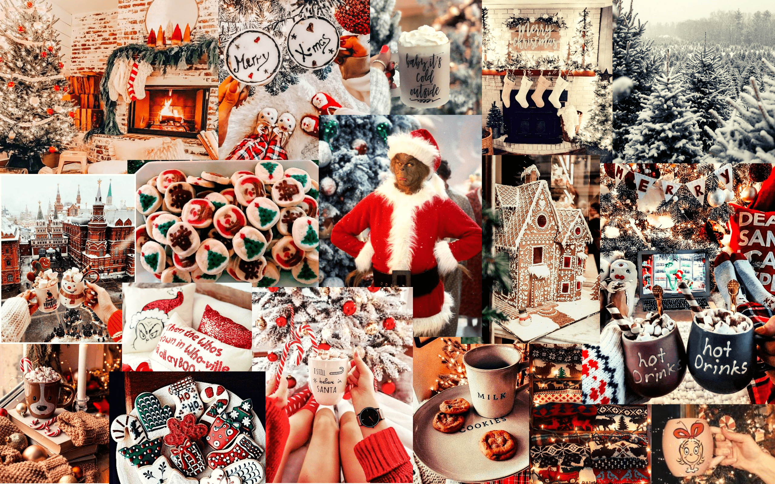 A collage of pictures with christmas themes - Collage