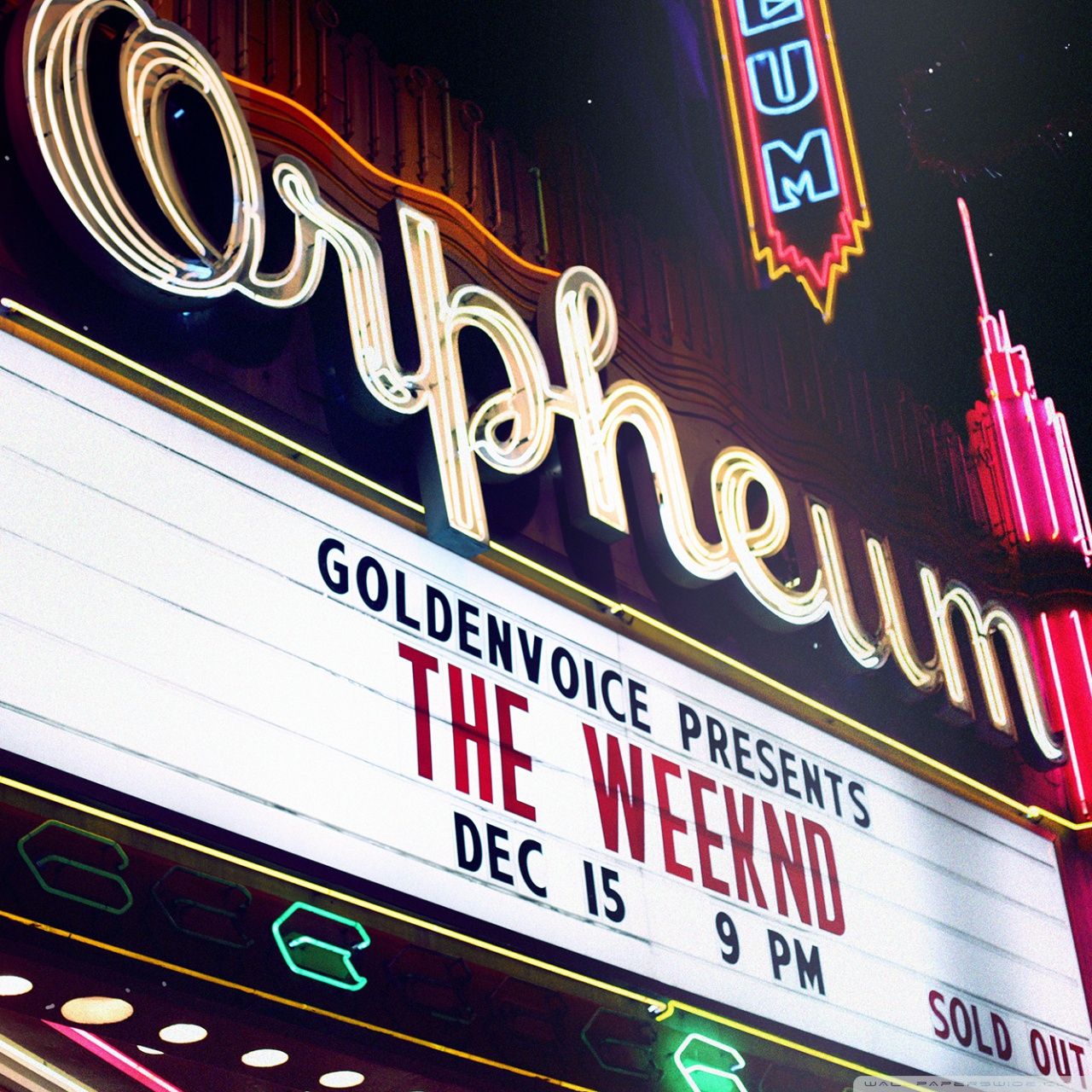 A marquee for a concert featuring The Weeknd. - The Weeknd