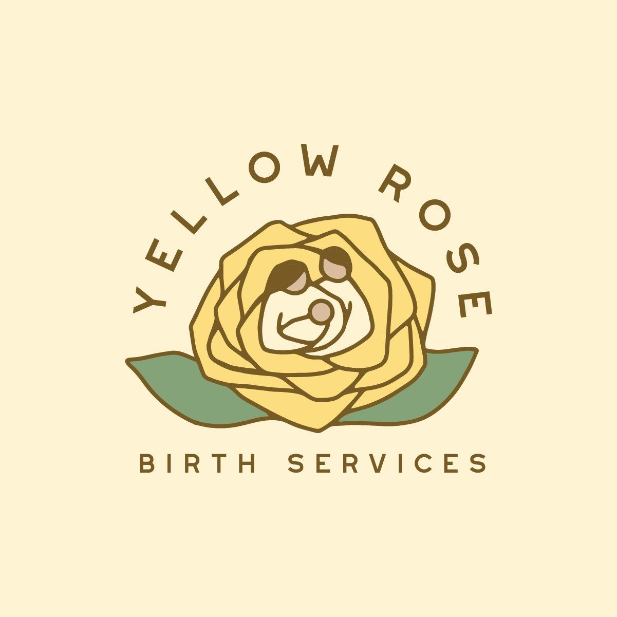 A yellow rose birth services logo - Cowgirl