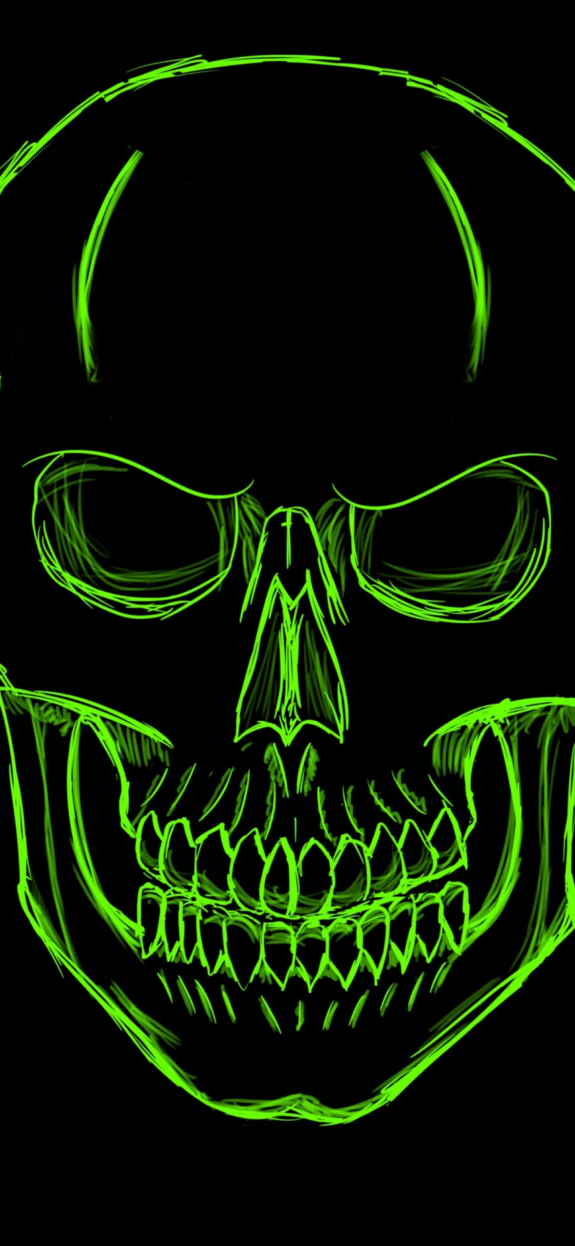 Green skull wallpaper for iPhone. Download it on your device and make it your wallpaper. - Skeleton, skull