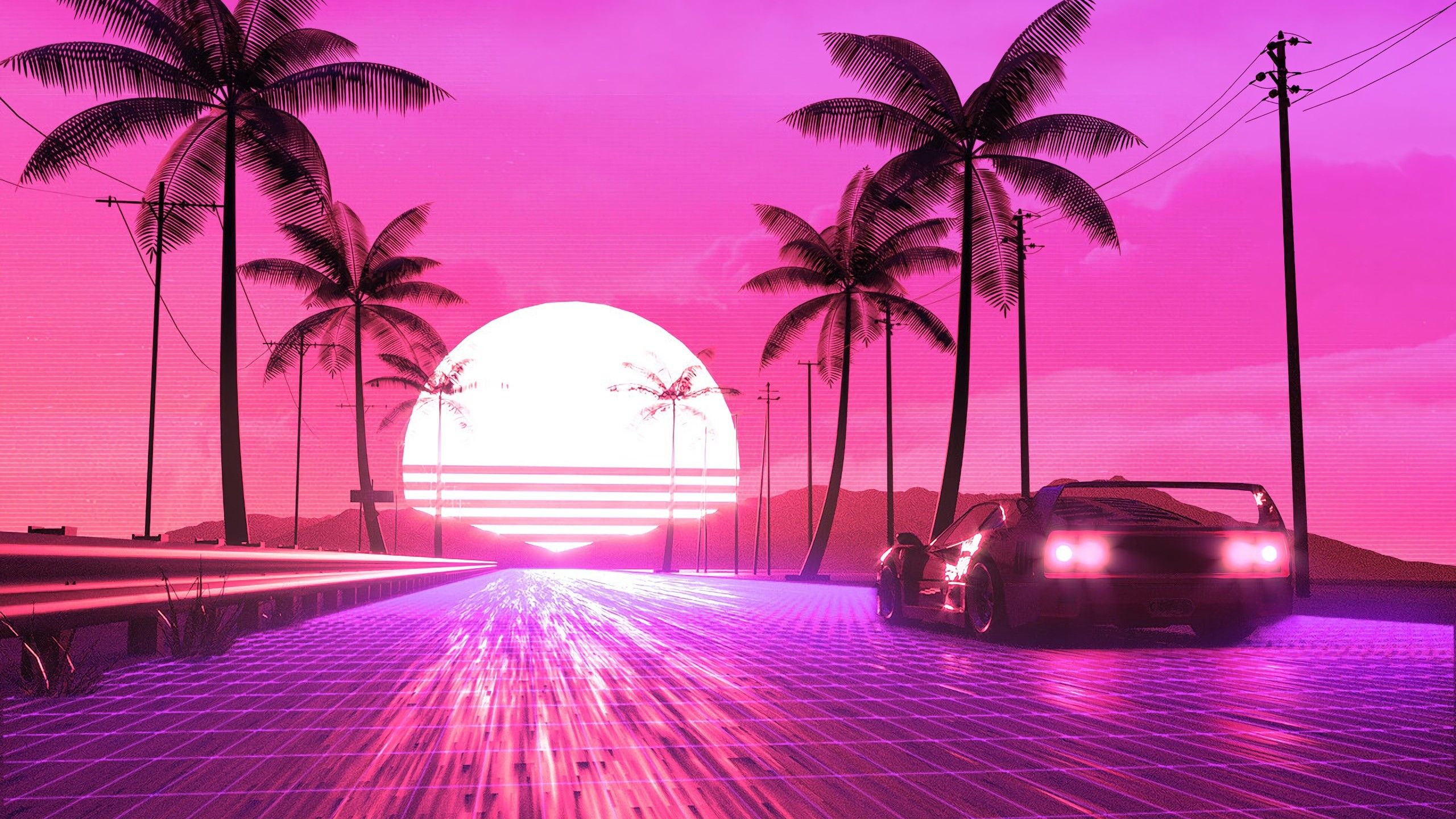 80s synthwave aesthetic wallpaper 4k for your phone and desktop background - 80s, 2560x1440