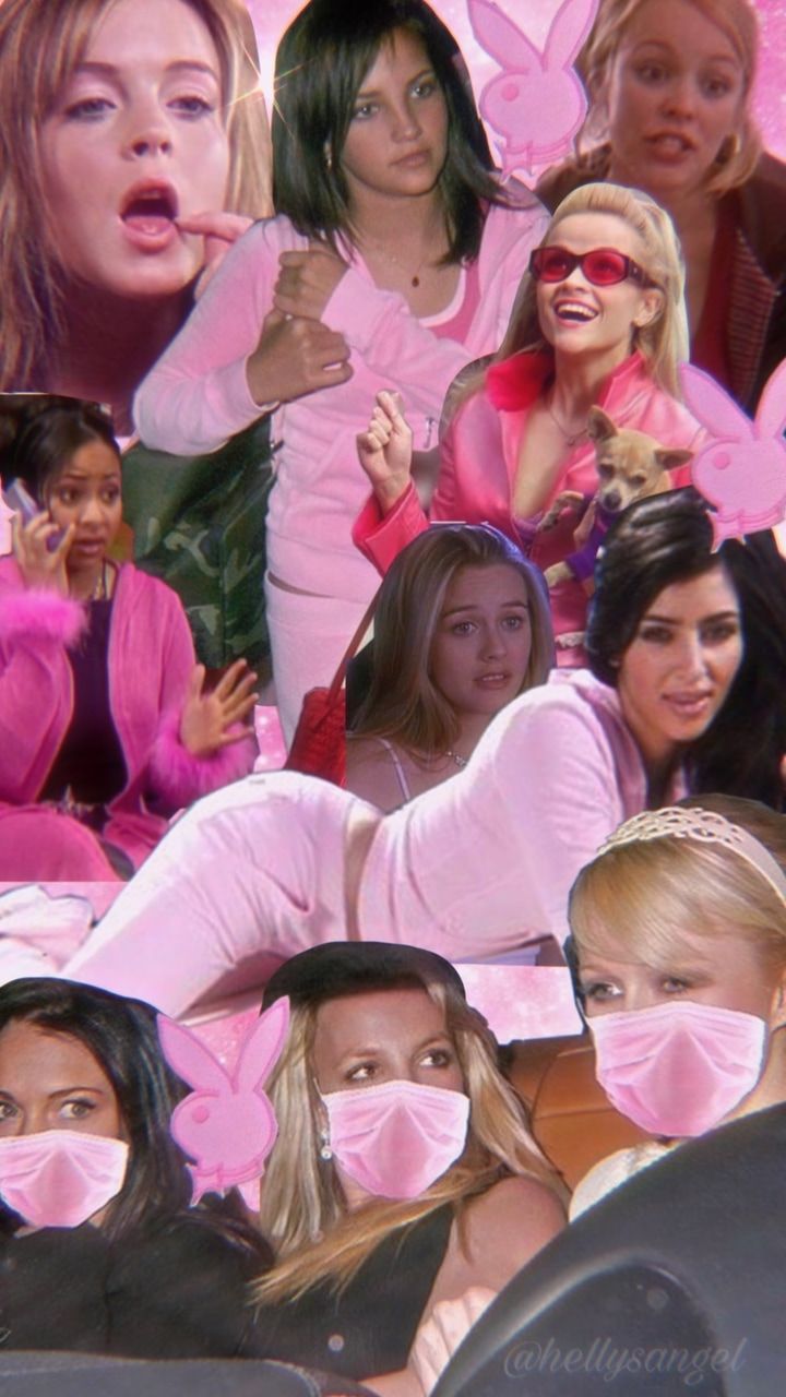 A group of women in pink posing for the camera - 2000s