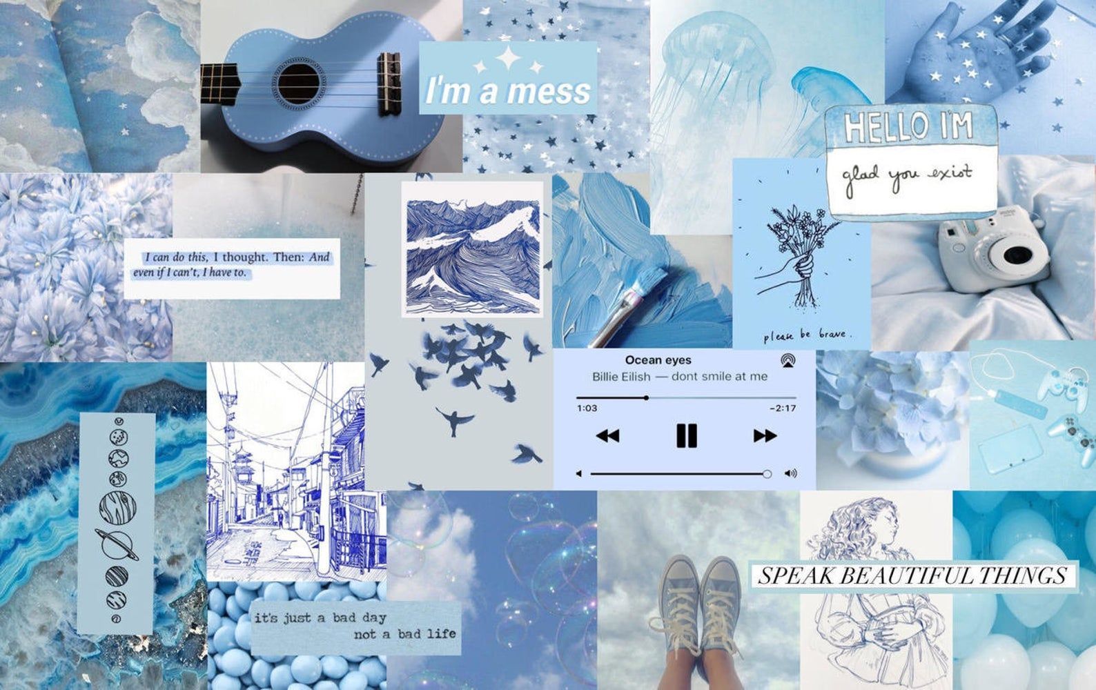 This item is unavailable. Blue aesthetic tumblr, Aesthetic desktop wallpaper, Cute laptop wallpaper