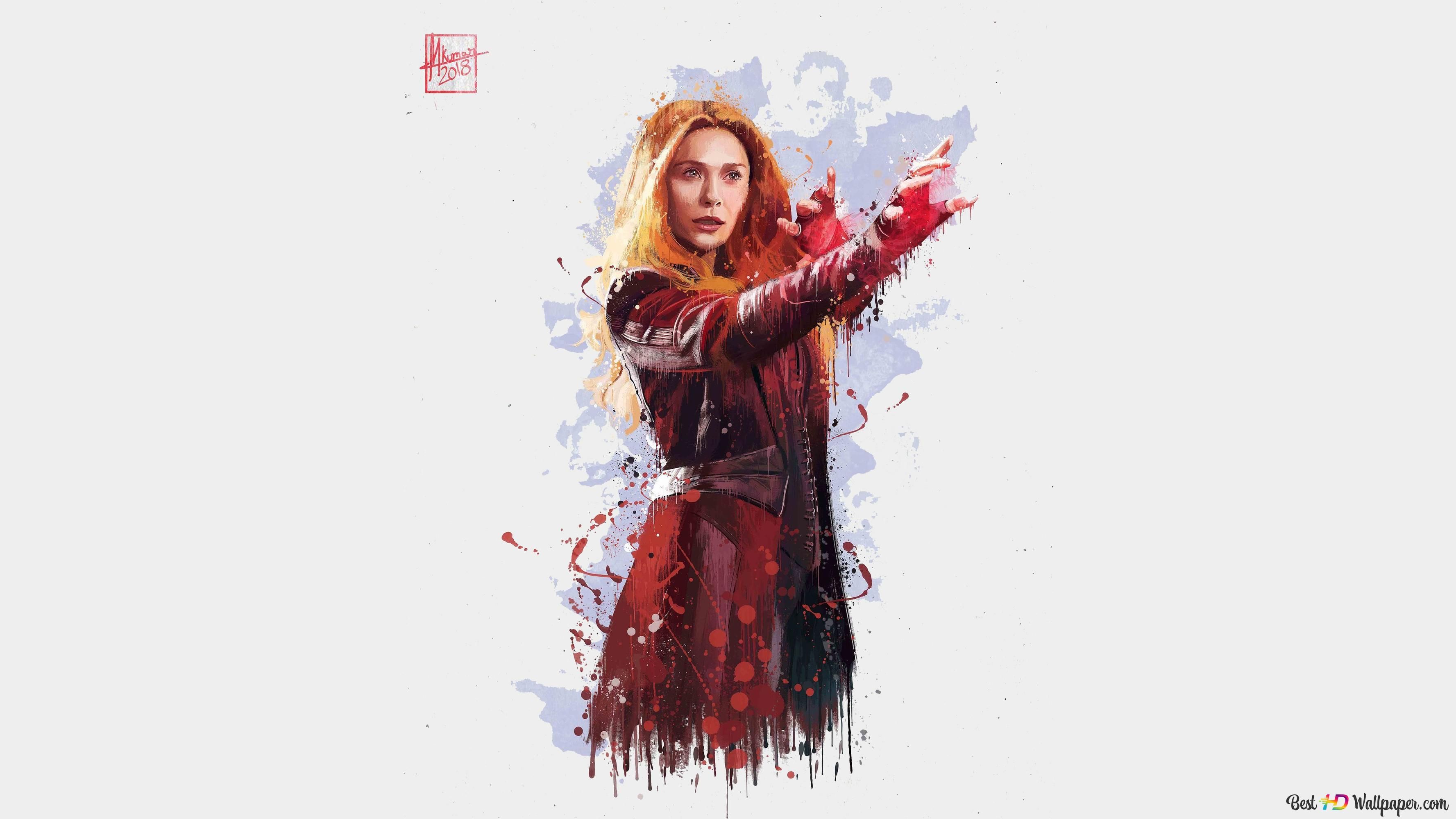 Fan art of Scarlet Witch 4K wallpaper download