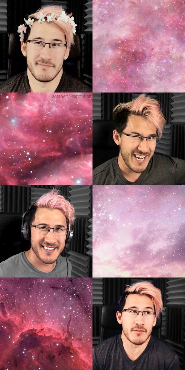 A collage of pictures with different colored backgrounds - Markiplier