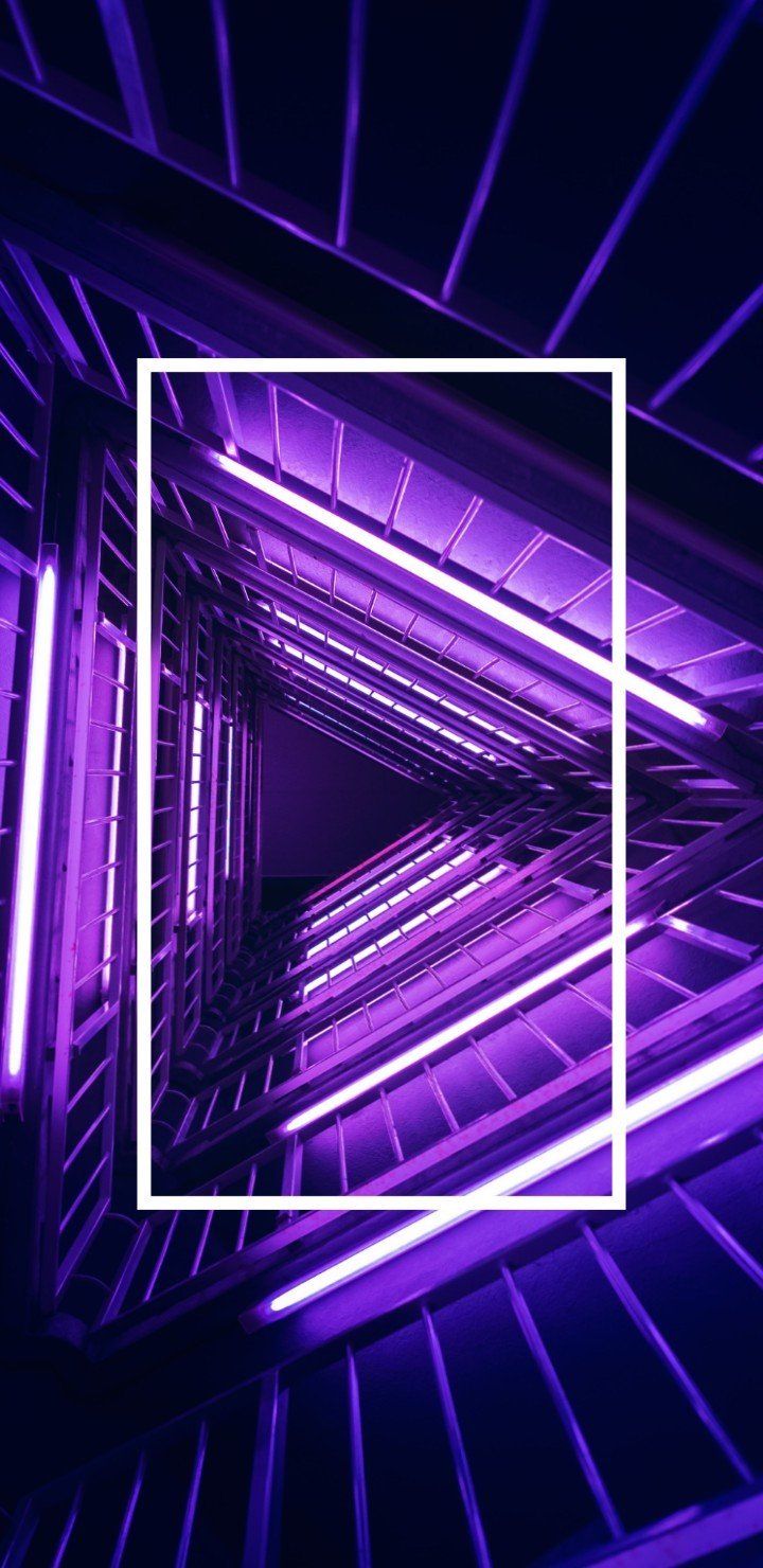 A purple square with neon lights in it - Dark purple