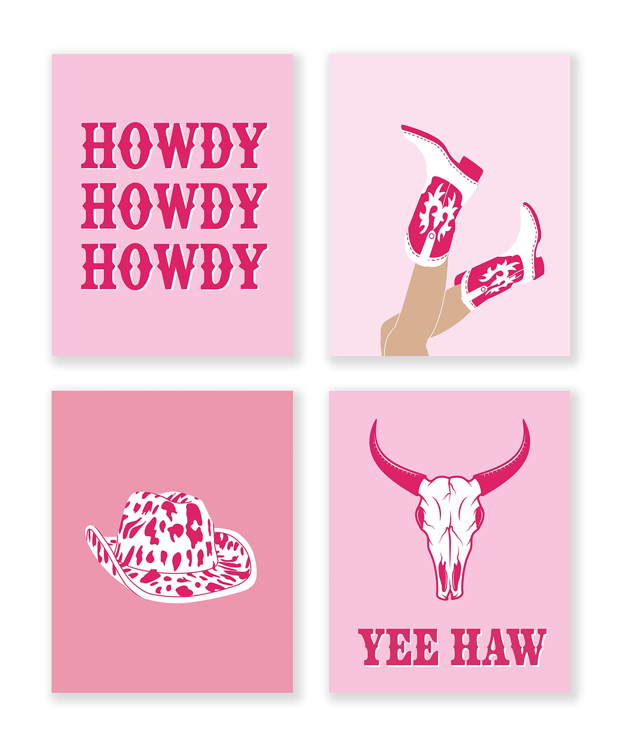 4 square stickers with a rodeo theme - Cowgirl