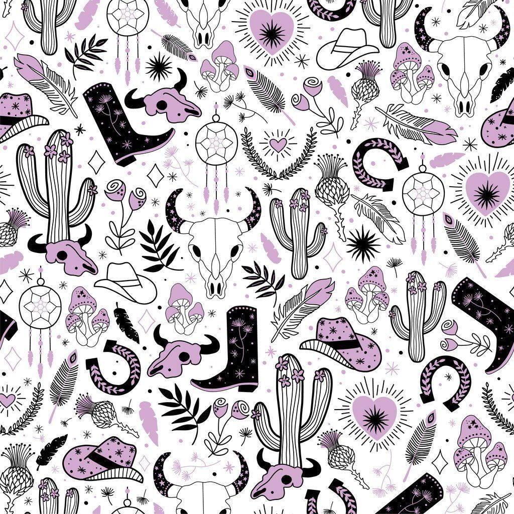 Western Cowgirl Icon Fabric