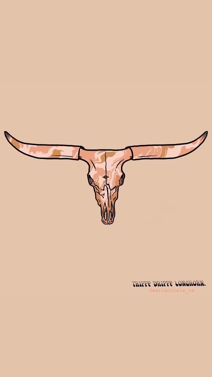 A bull skulleton with horns and the words texas longhorn - Cowgirl, longhorn