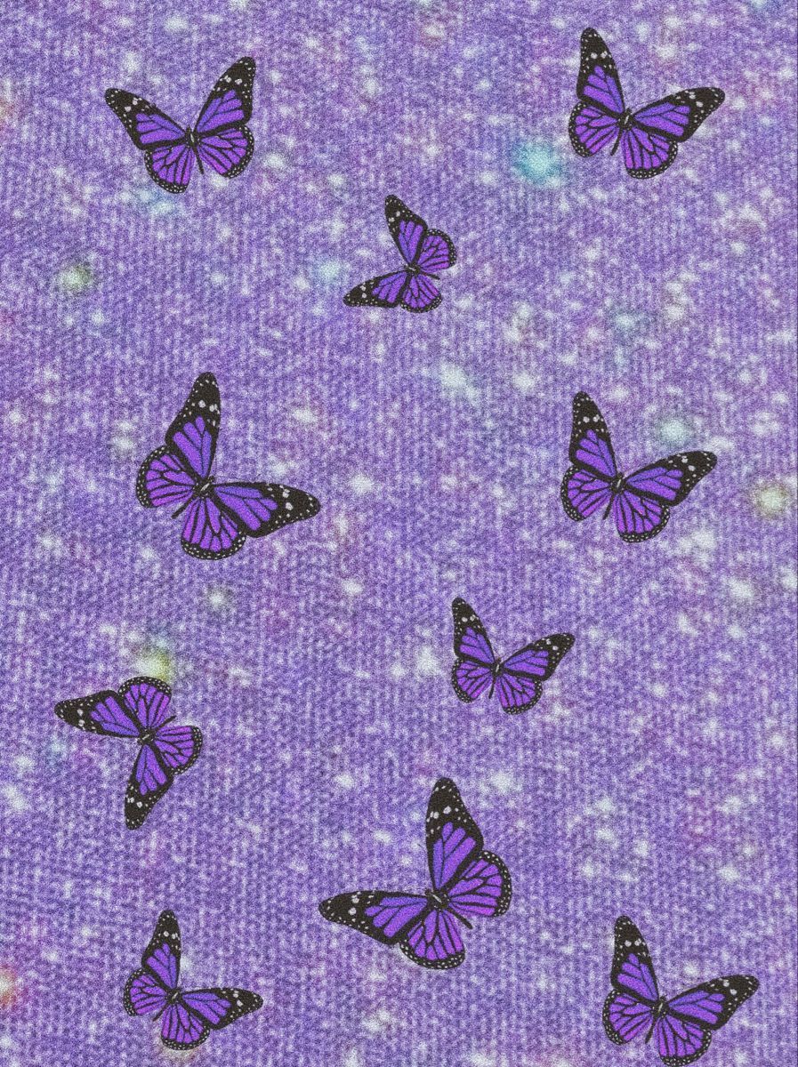 A pattern of purple butterflies on a purple background - Butterfly