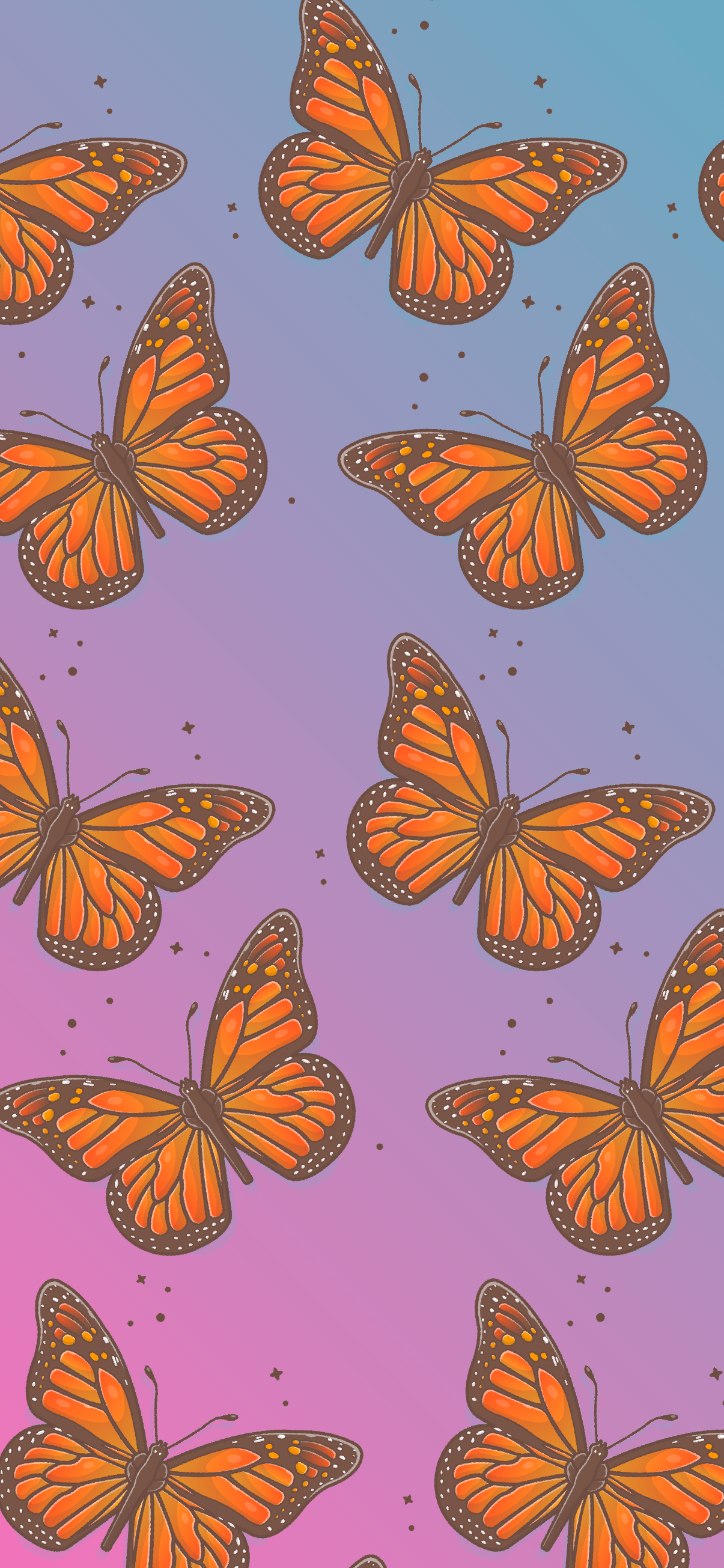 Butterfly pattern wallpaper aesthetic