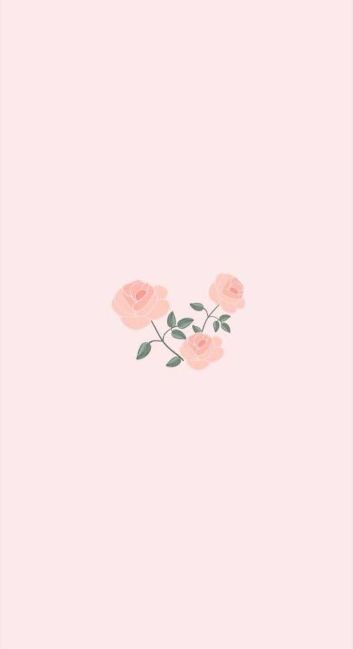 Pink aesthetic wallpaper with roses - Simple